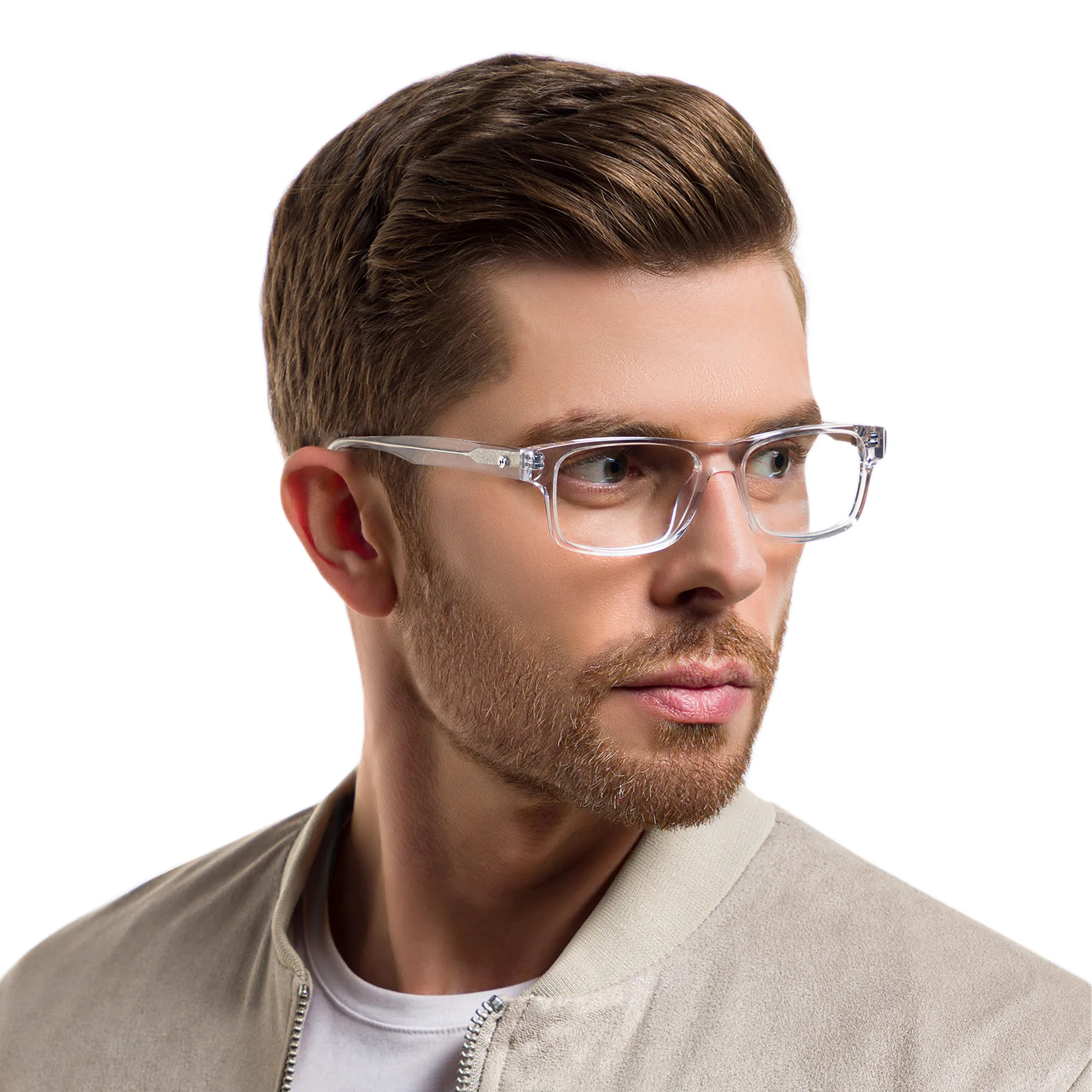 Shop EYE'M Rectangle Eyeglasses in Clear online.