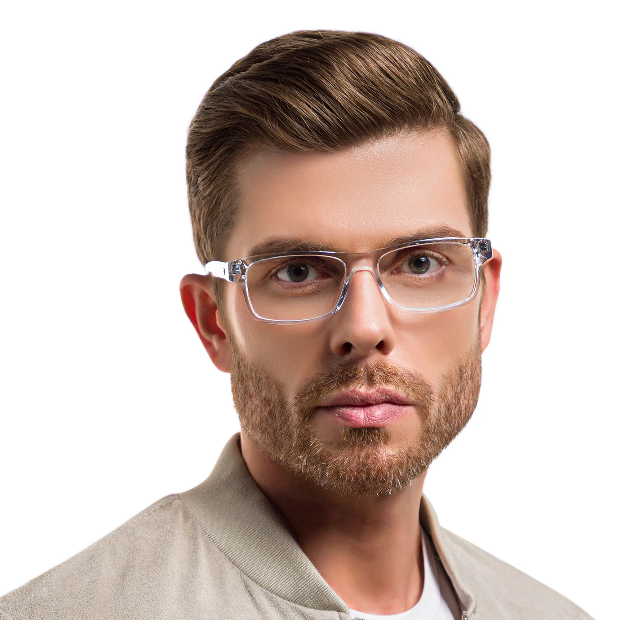 Shop EYE'M Rectangle Eyeglasses in Clear online.