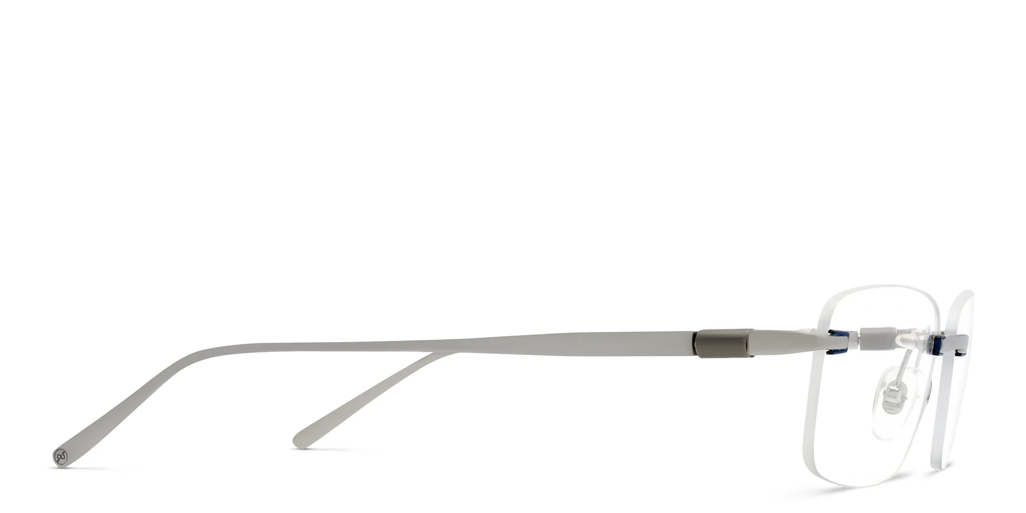 Shop EYE'M Rimless Rectangle Eyeglasses in Silver online.
