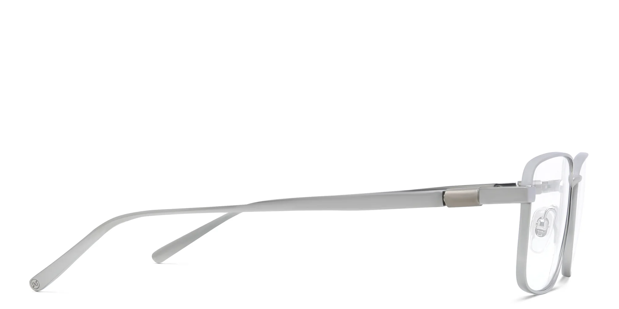 Shop EYE'M Rectangle Eyeglasses in Silver online.