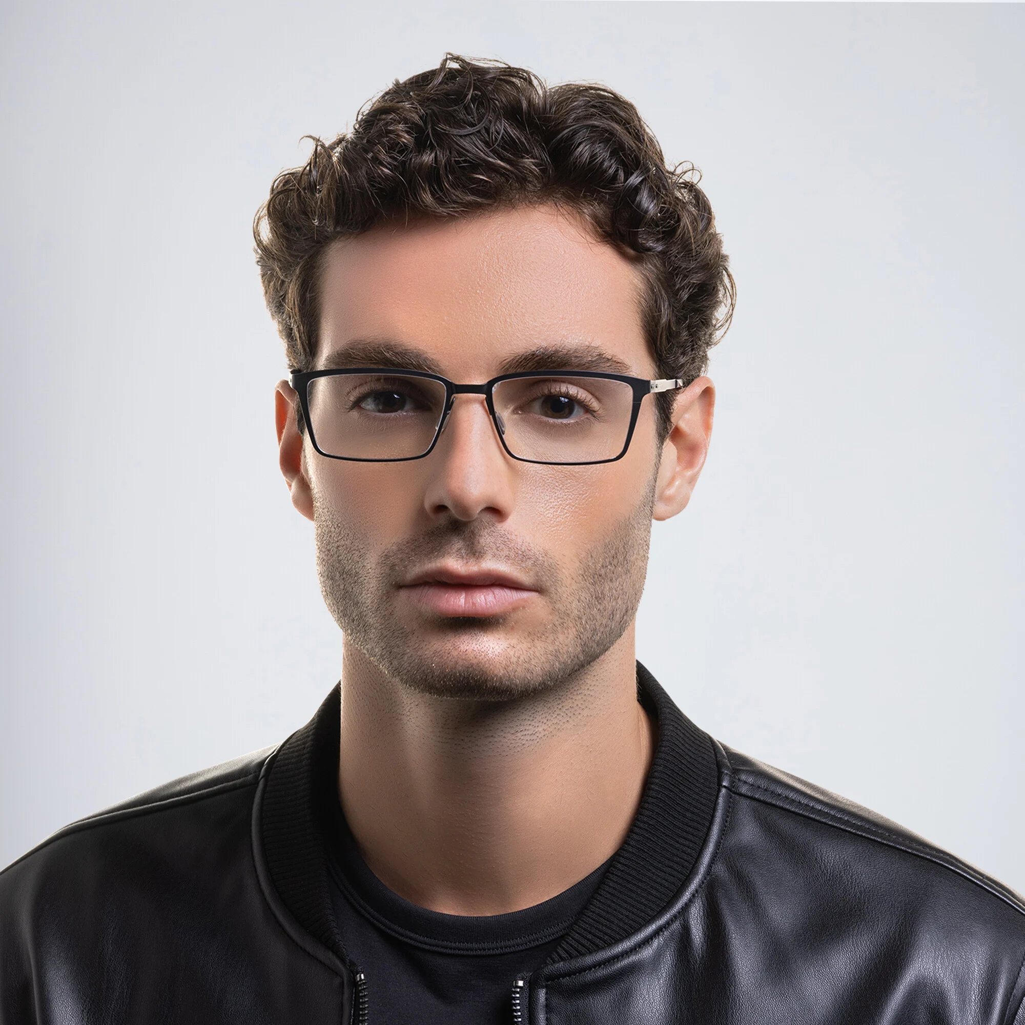 Shop EYE'M Rectangle Eyeglasses in Gunmetal online.