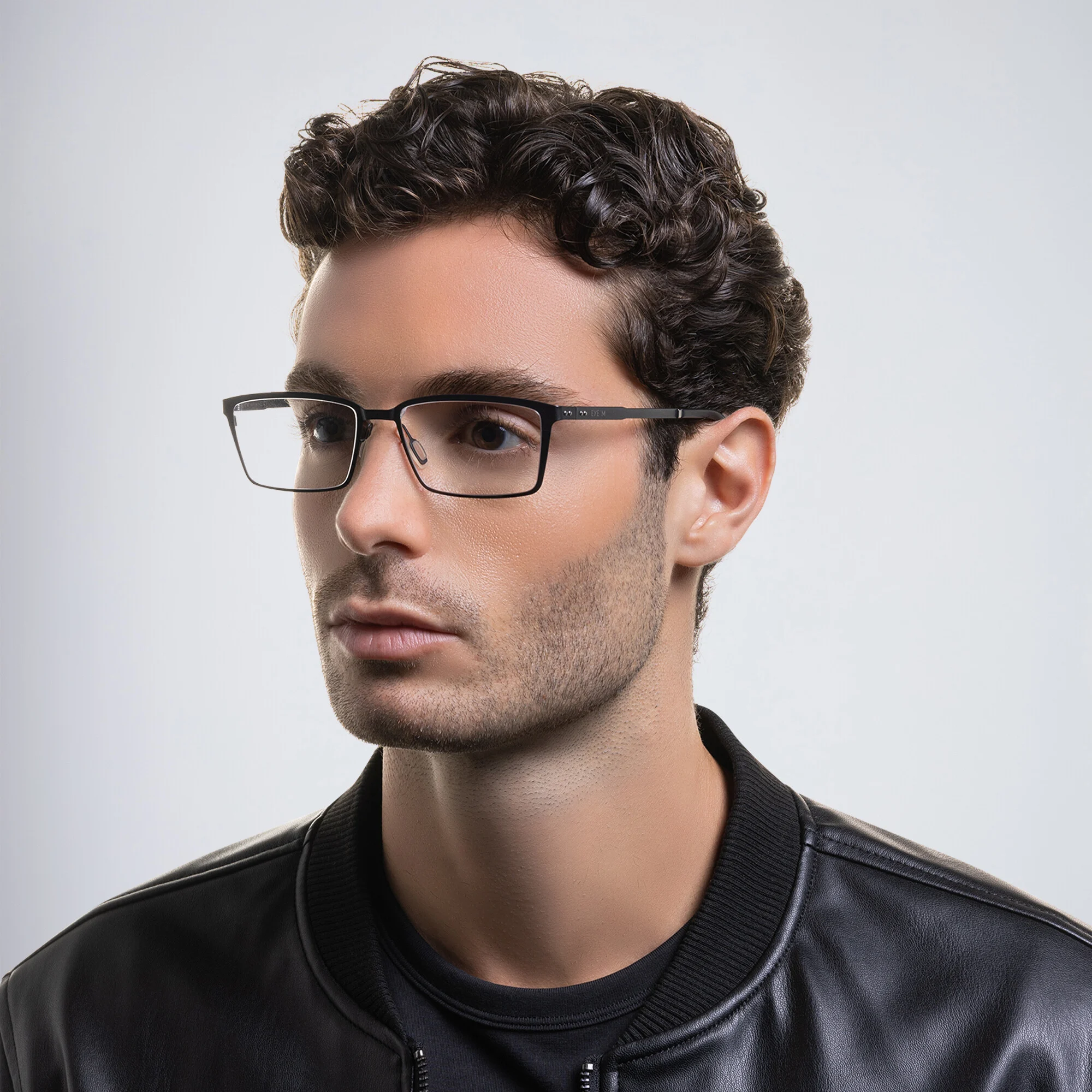 Shop EYE'M Rectangle Eyeglasses in Gunmetal online.