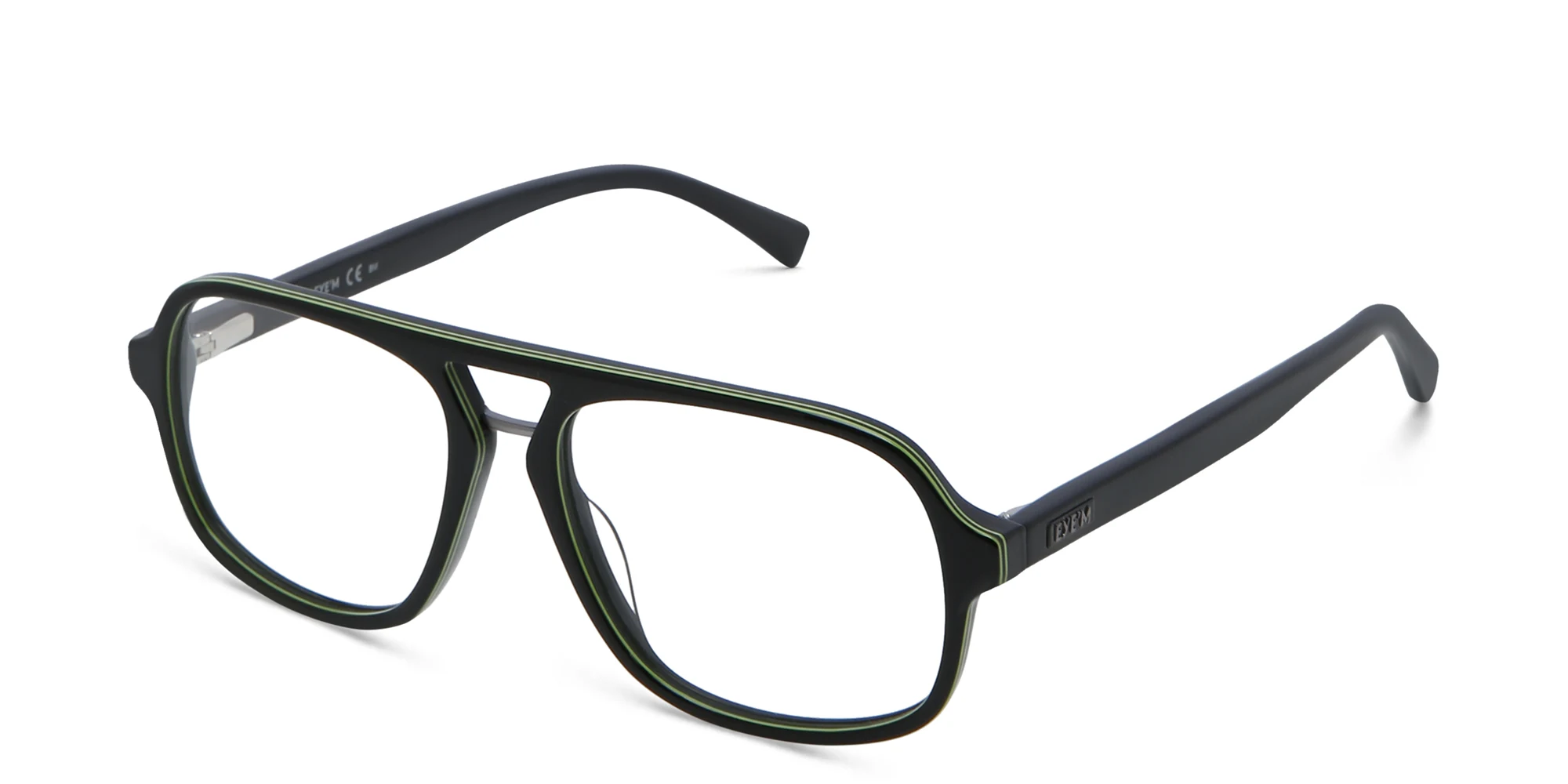 Shop EYE'M Aviator Eyeglasses in Black online.