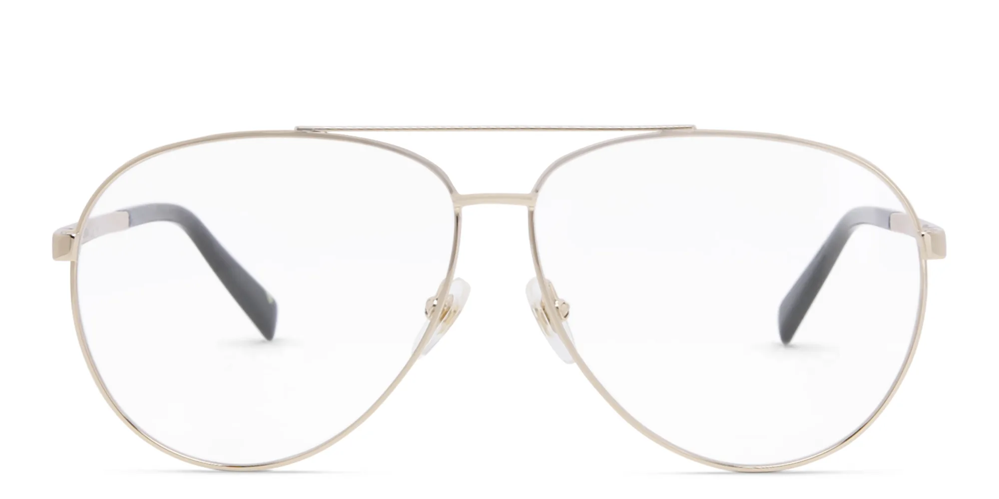 Shop EYE'M Wide Aviator Eyeglasses in Gold online.