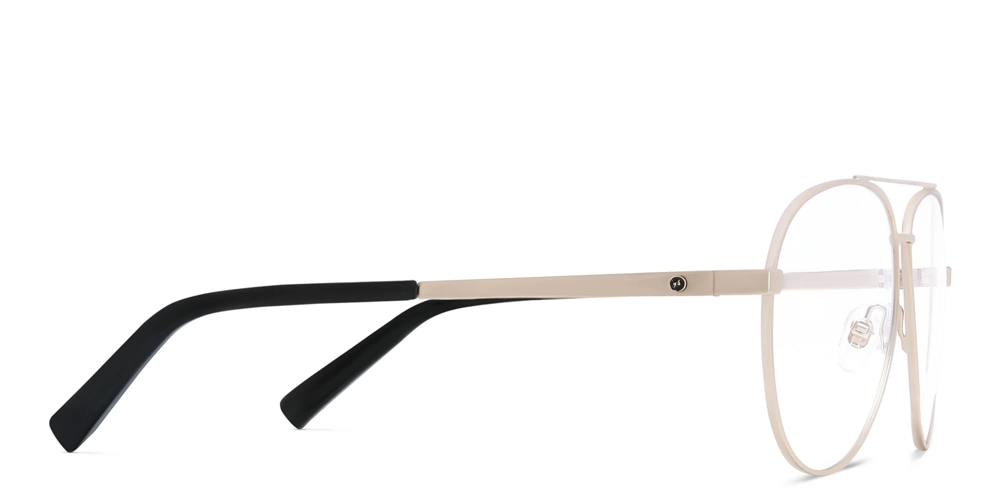 Shop EYE'M Wide Aviator Eyeglasses in Gold online.