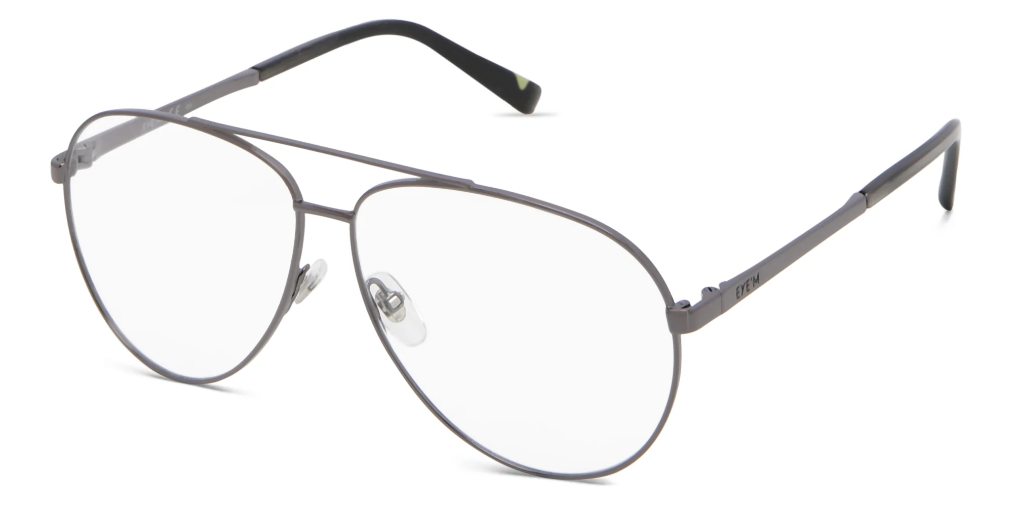 Shop EYE'M Wide Aviator Eyeglasses in Gunmetal online.
