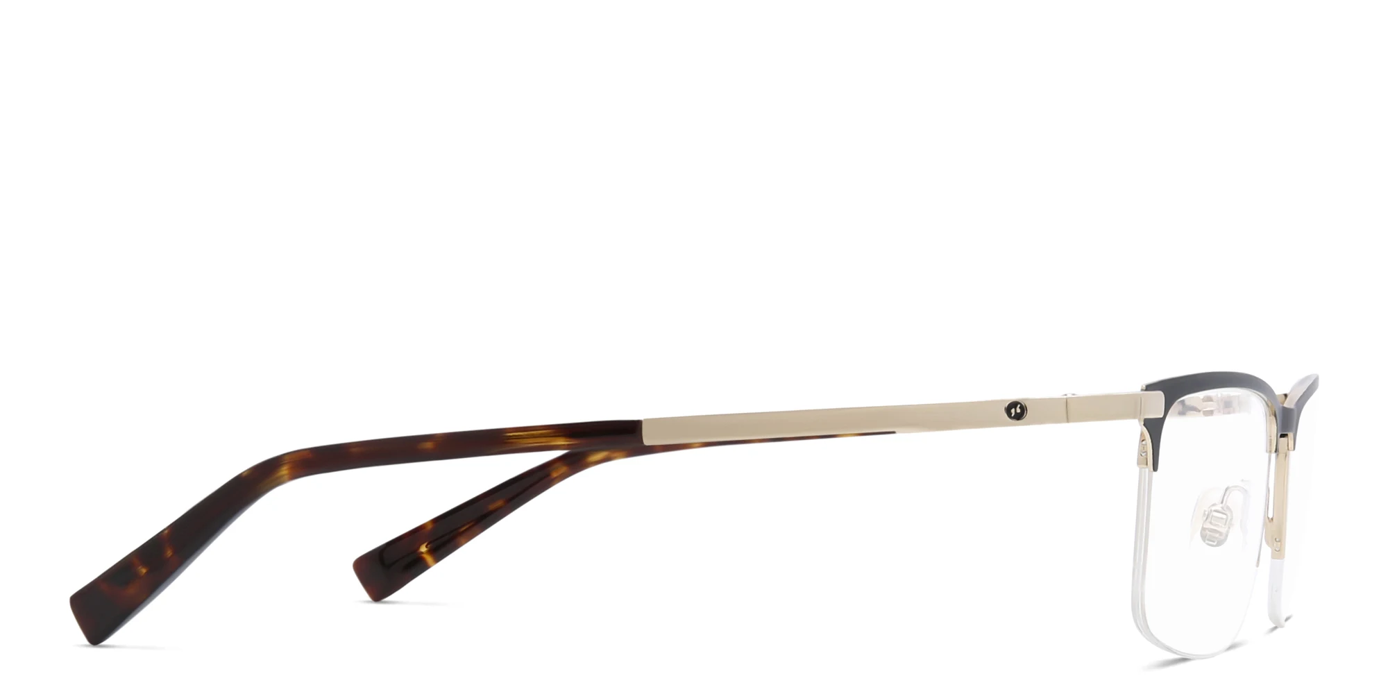 Shop EYE'M Half Rim Rectangle Eyeglasses in Gold online.