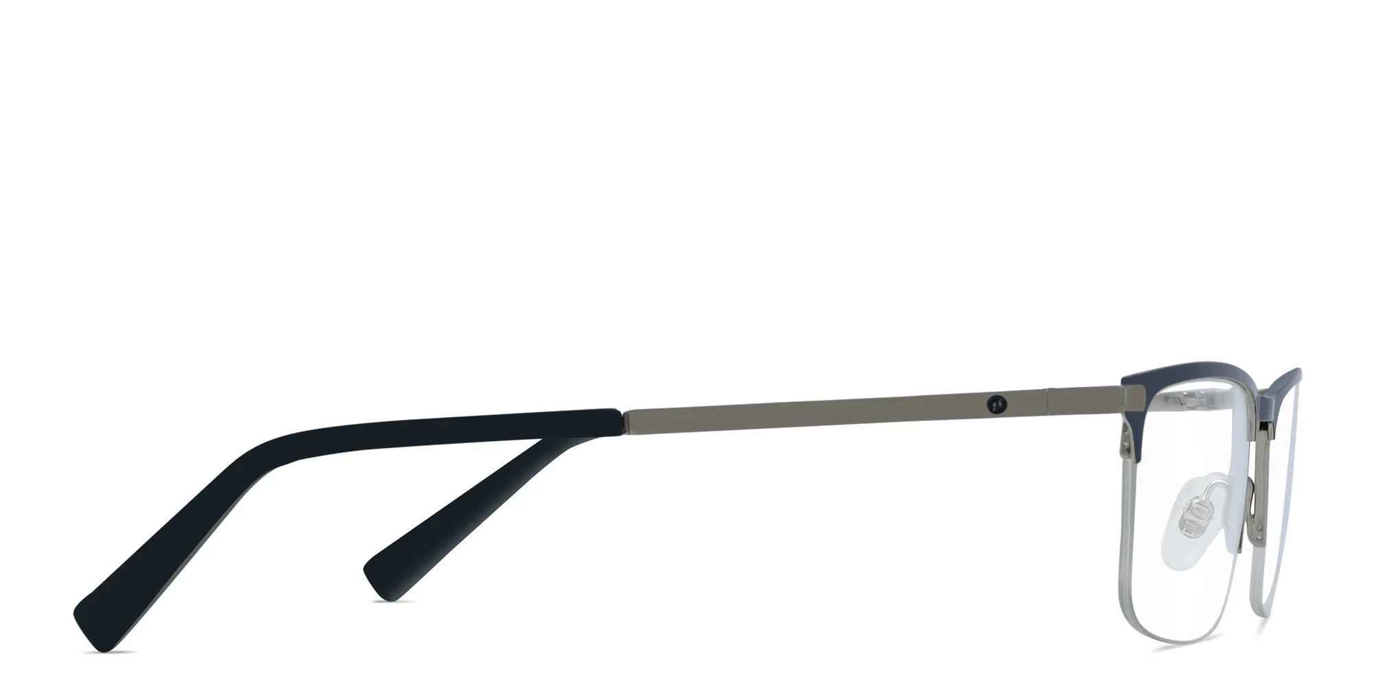 Shop EYE'M Half Rim Rectangle Eyeglasses in Blue online.