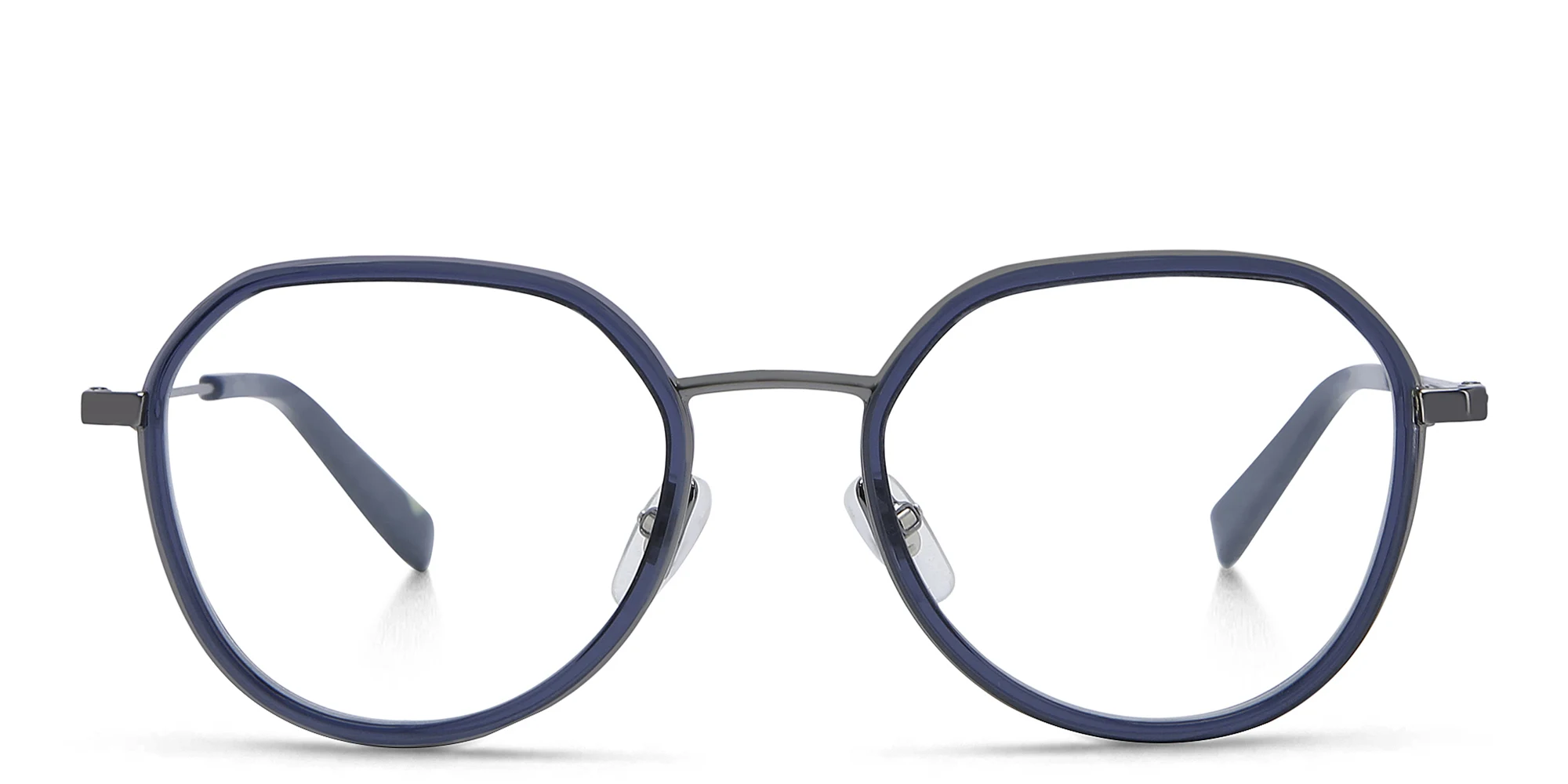Shop EYE'M Unisex Round Eyeglasses in Blue online.