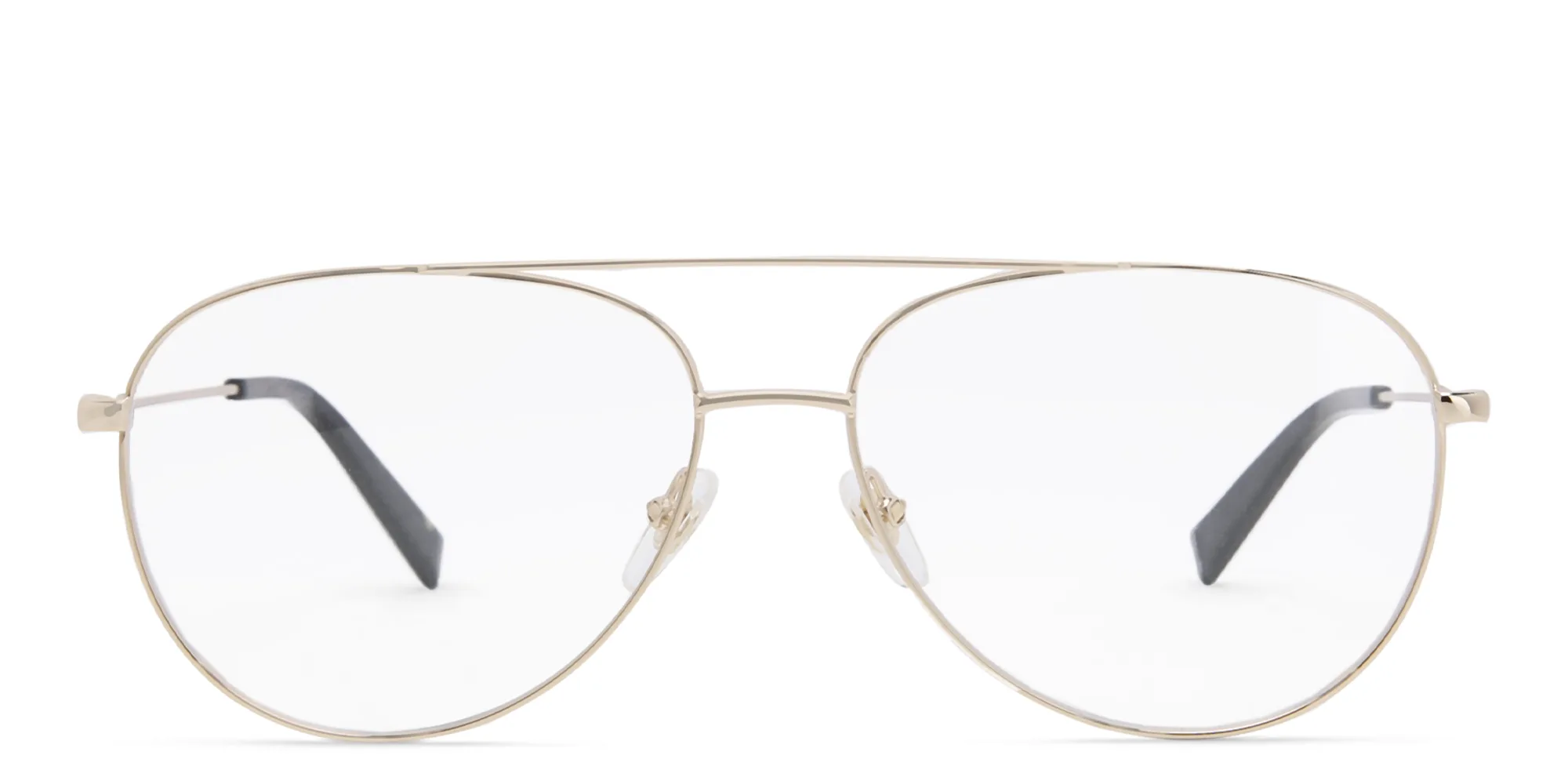 Shop EYE'M Unisex Wide Aviator Eyeglasses in Gold online.