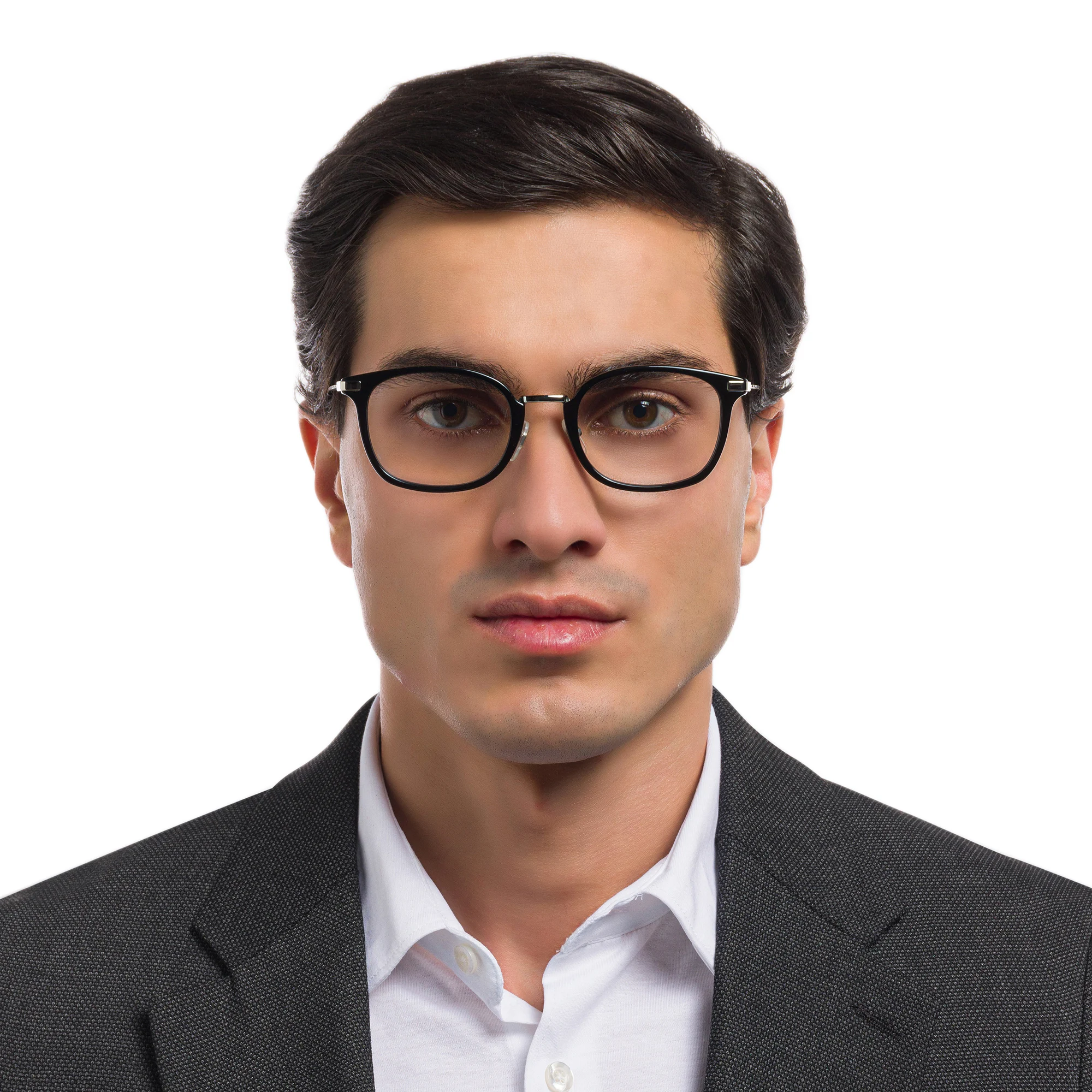 Shop EYE'M Unisex Square Eyeglasses in Black online.