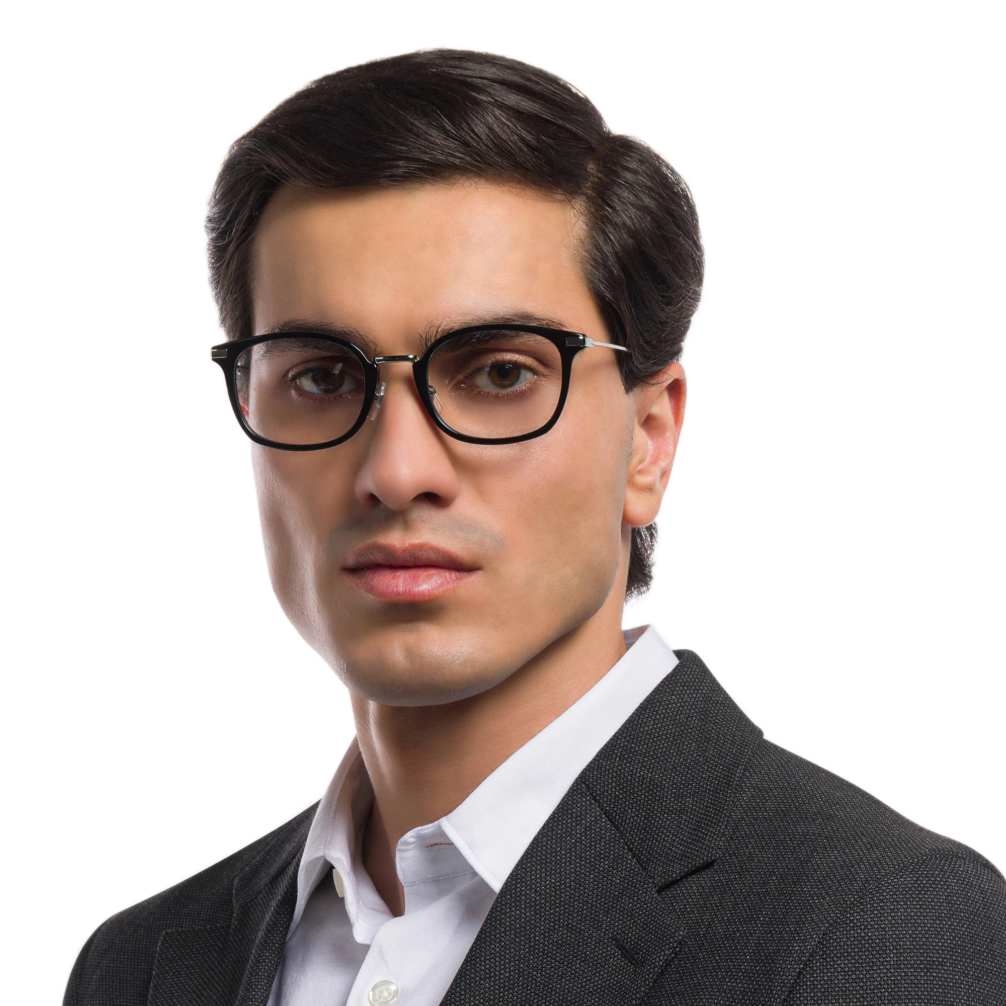 Shop EYE'M Unisex Square Eyeglasses in Black online.