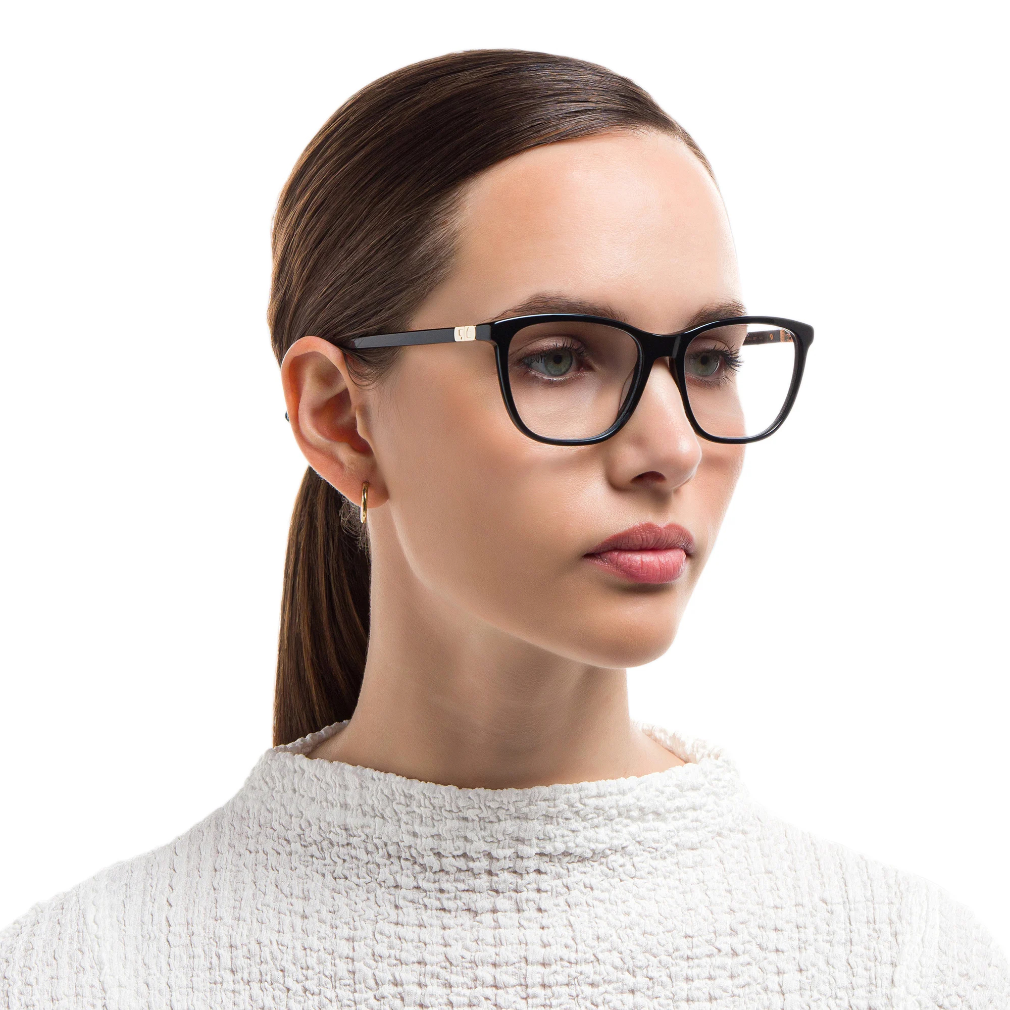 Shop EYE'M Square Eyeglasses in Black online.