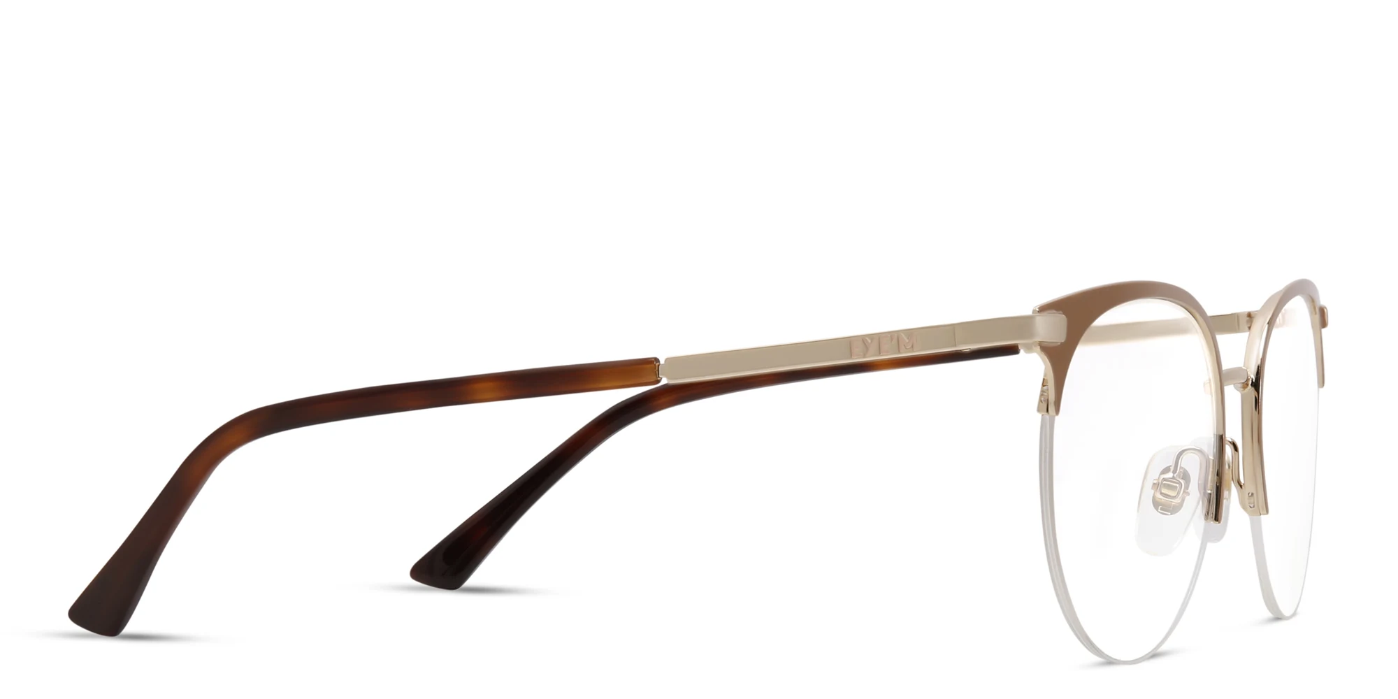 Shop EYE'M Half Rim Cat Eye Eyeglasses in Nude online.
