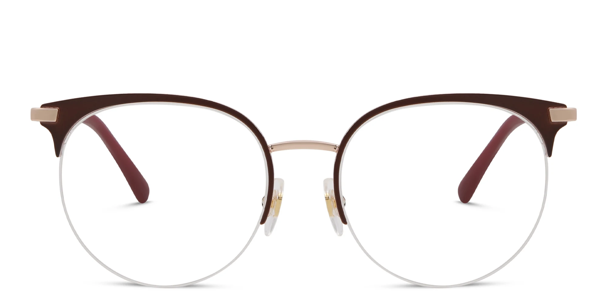 Shop EYE'M Half Rim Cat Eye Eyeglasses in Red online.