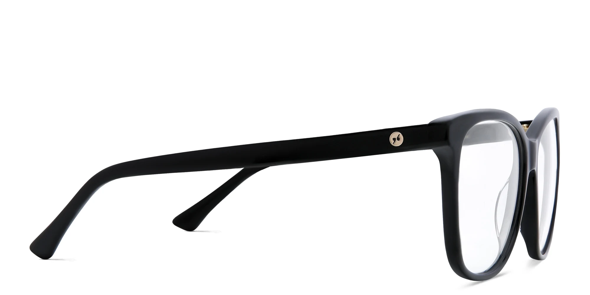 Shop EYE'M Square Eyeglasses in Black online.