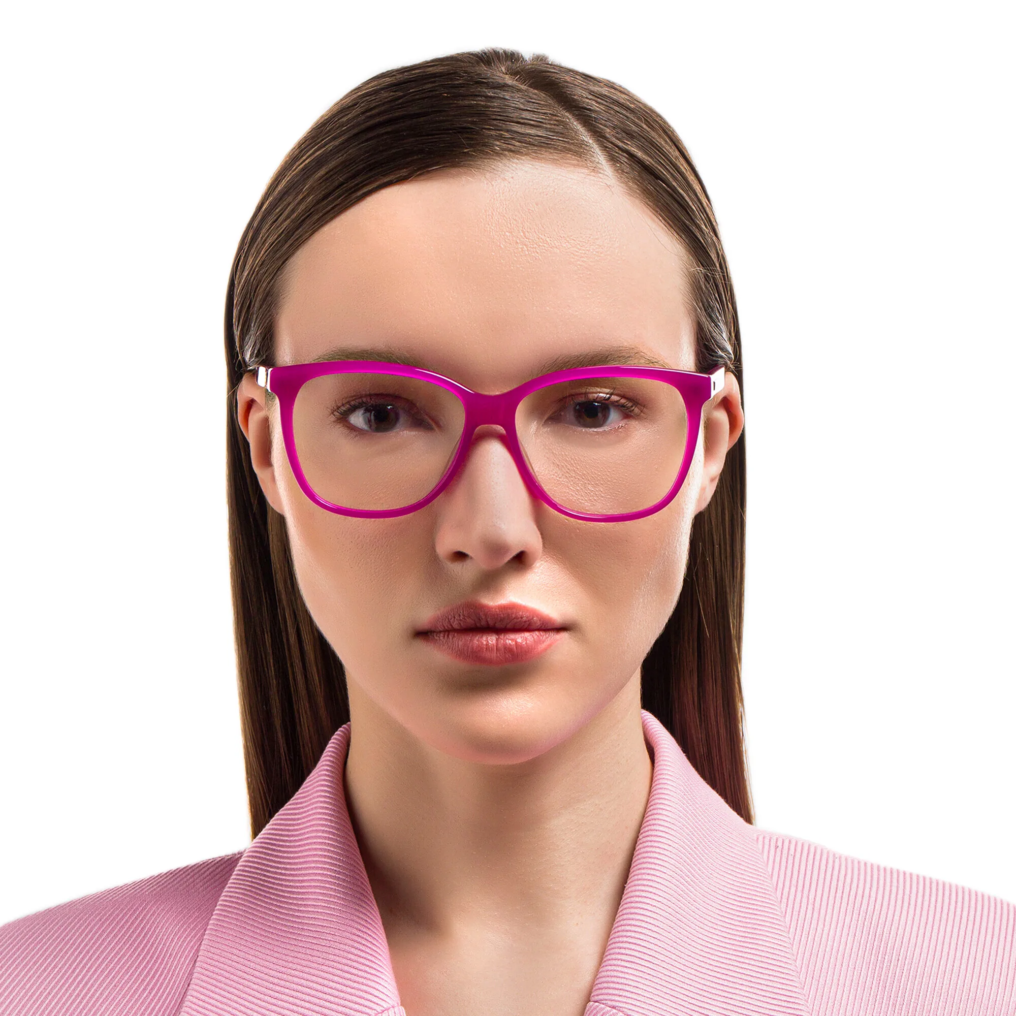 Shop EYE'M Square Eyeglasses in Purple online.