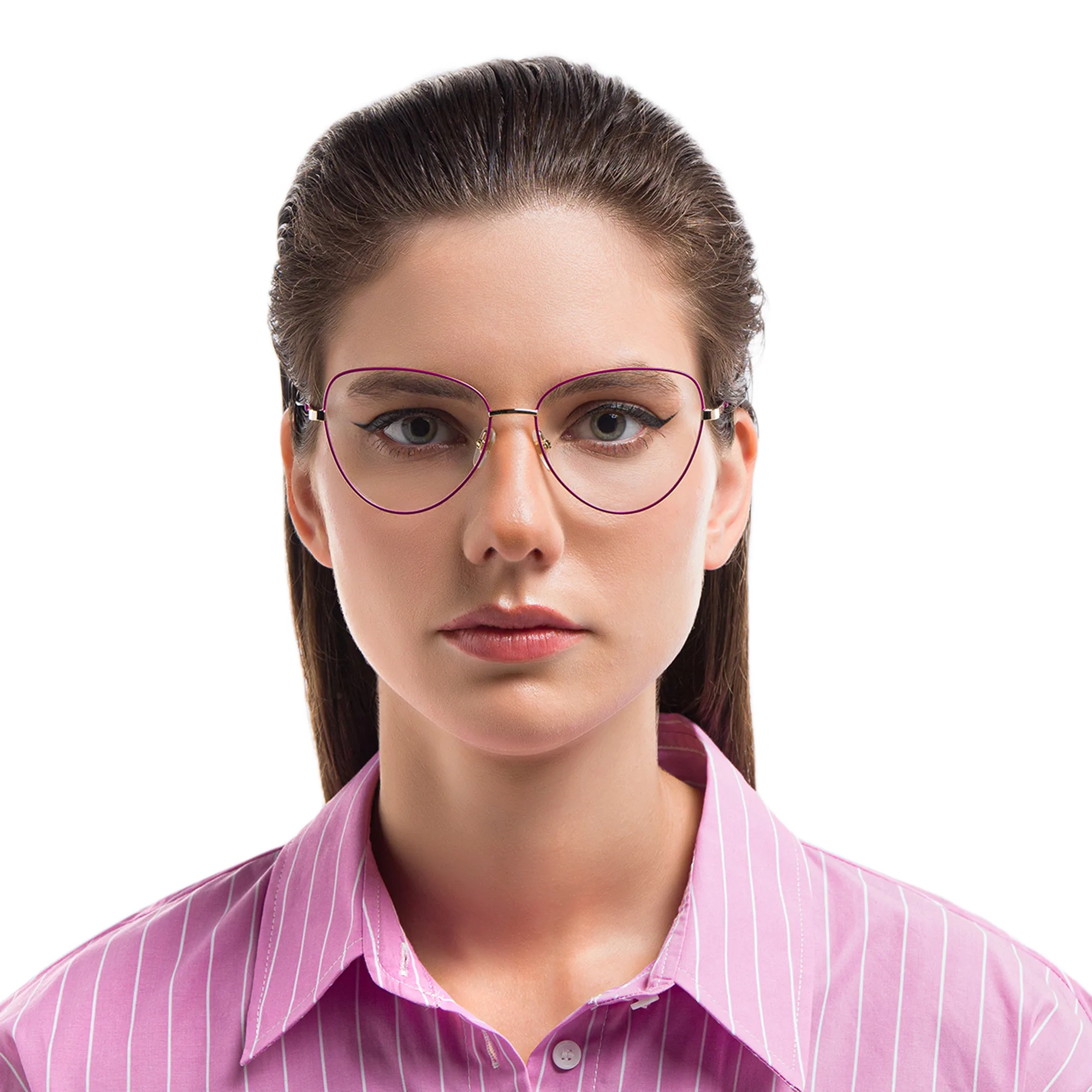 Shop EYE'M Cat Eye Eyeglasses in Purple online.