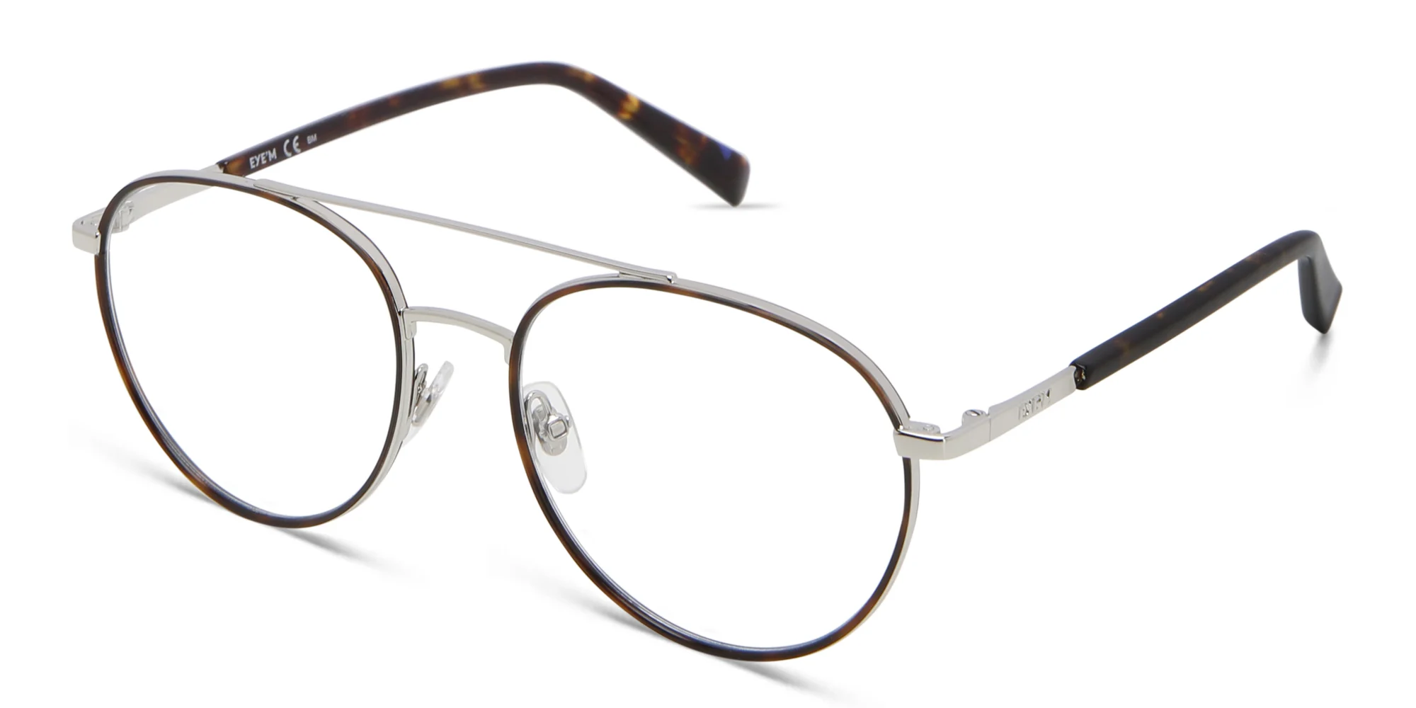 Shop EYE'M Round Eyeglasses in Silver Havana online.