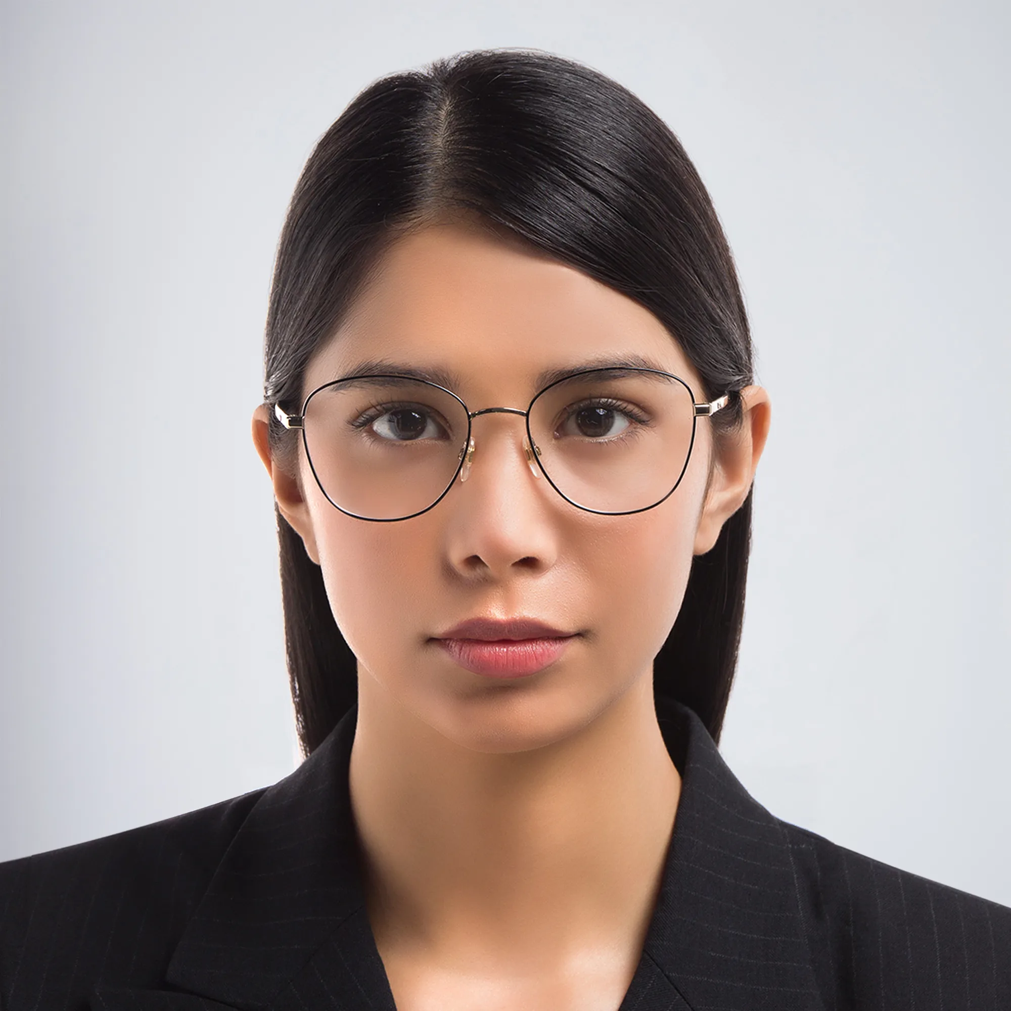 Shop EYE'M Round Eyeglasses in Black online.