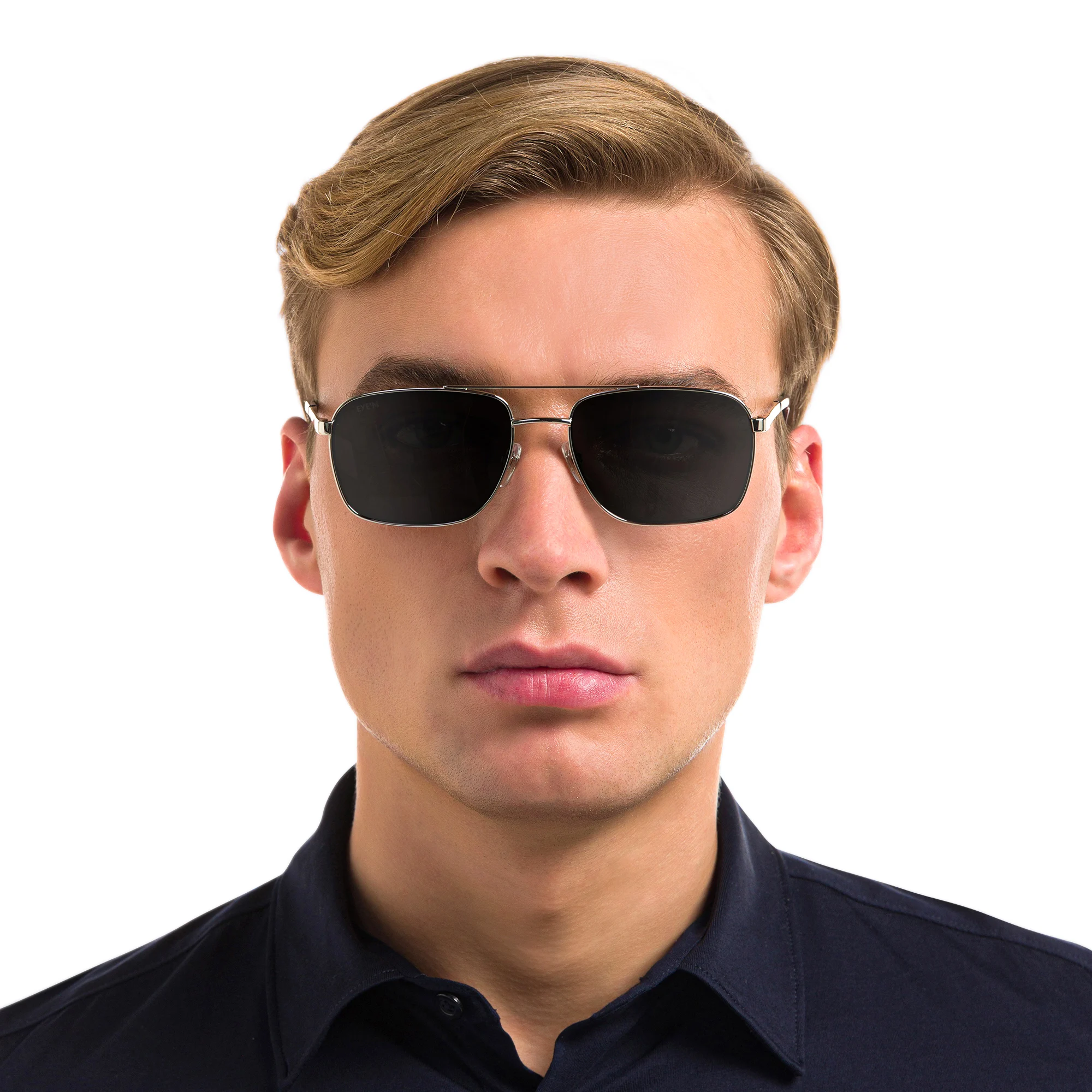 Shop EYE'M Square Sunglasses in Silver online.