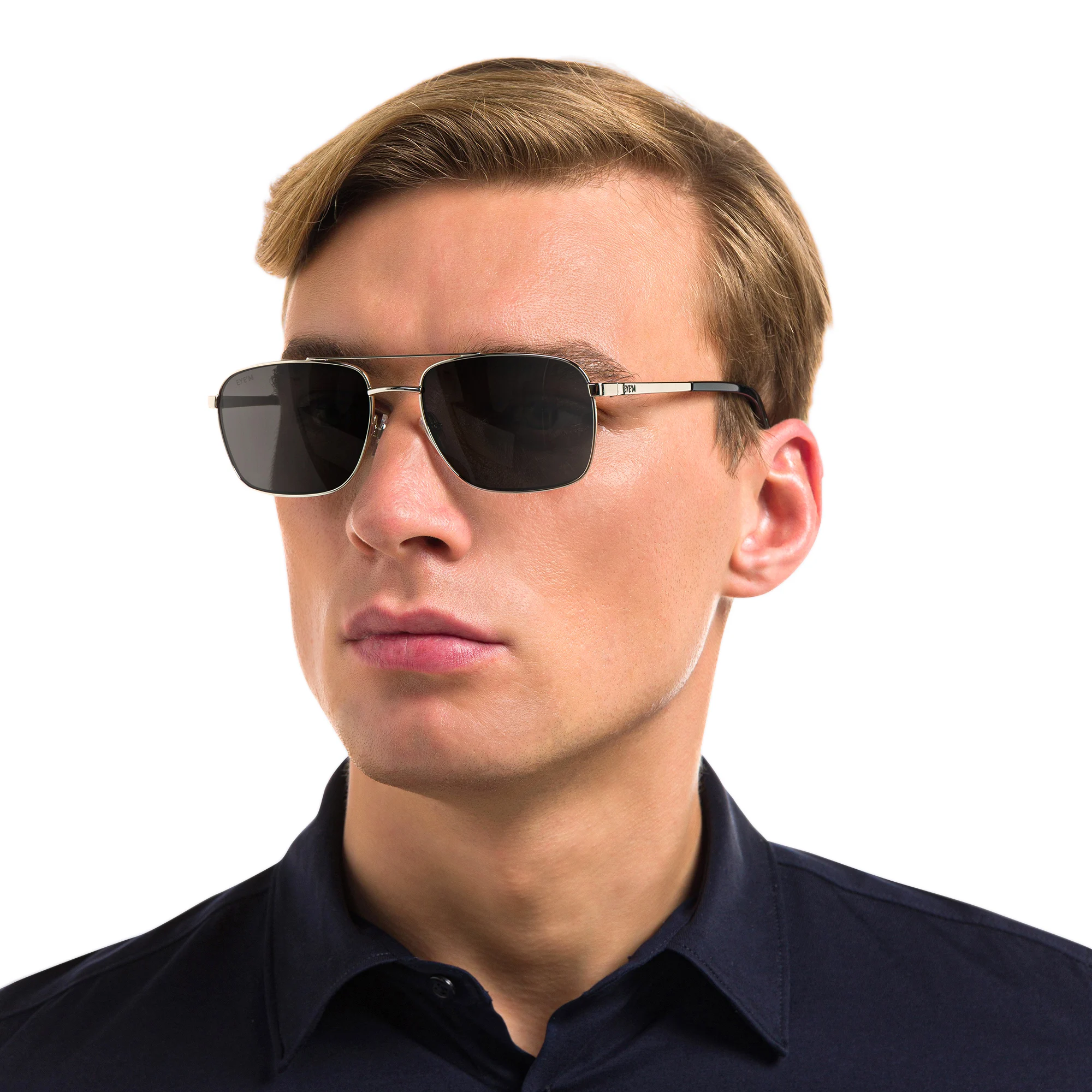 Shop EYE'M Square Sunglasses in Silver online.