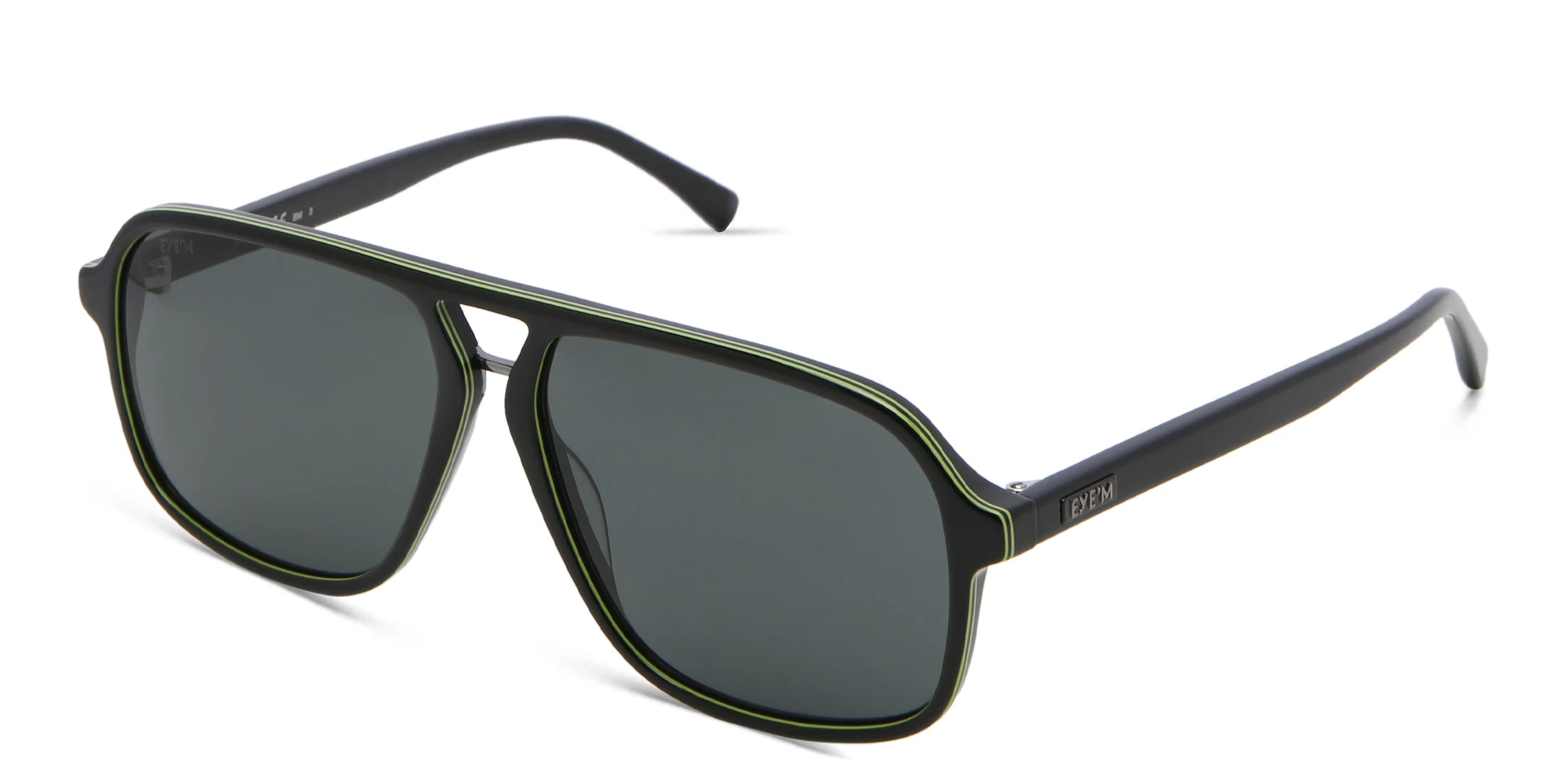 Shop EYE'M Aviator Sunglasses in Black online.