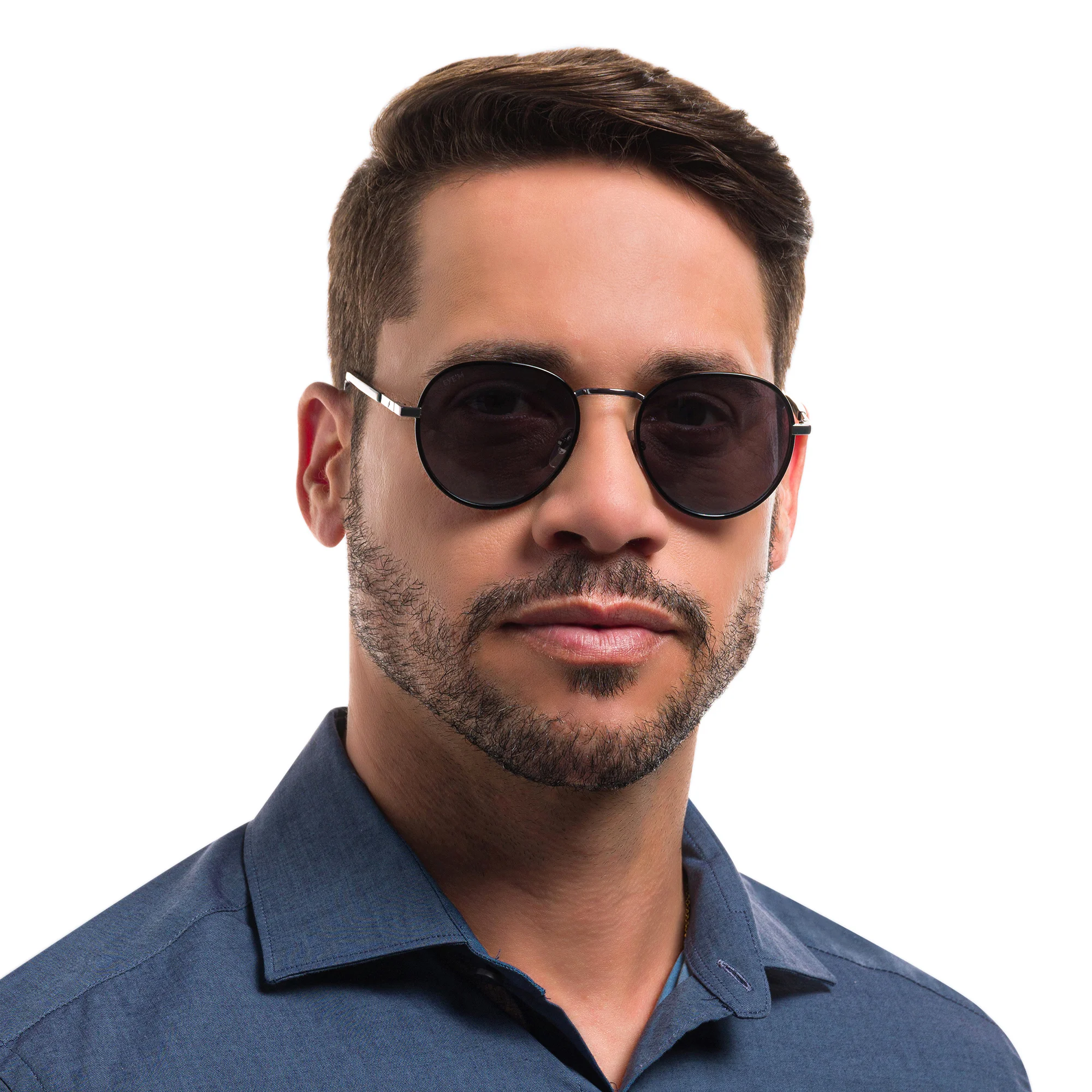 Shop EYE'M Round Sunglasses in Gunmetal online.