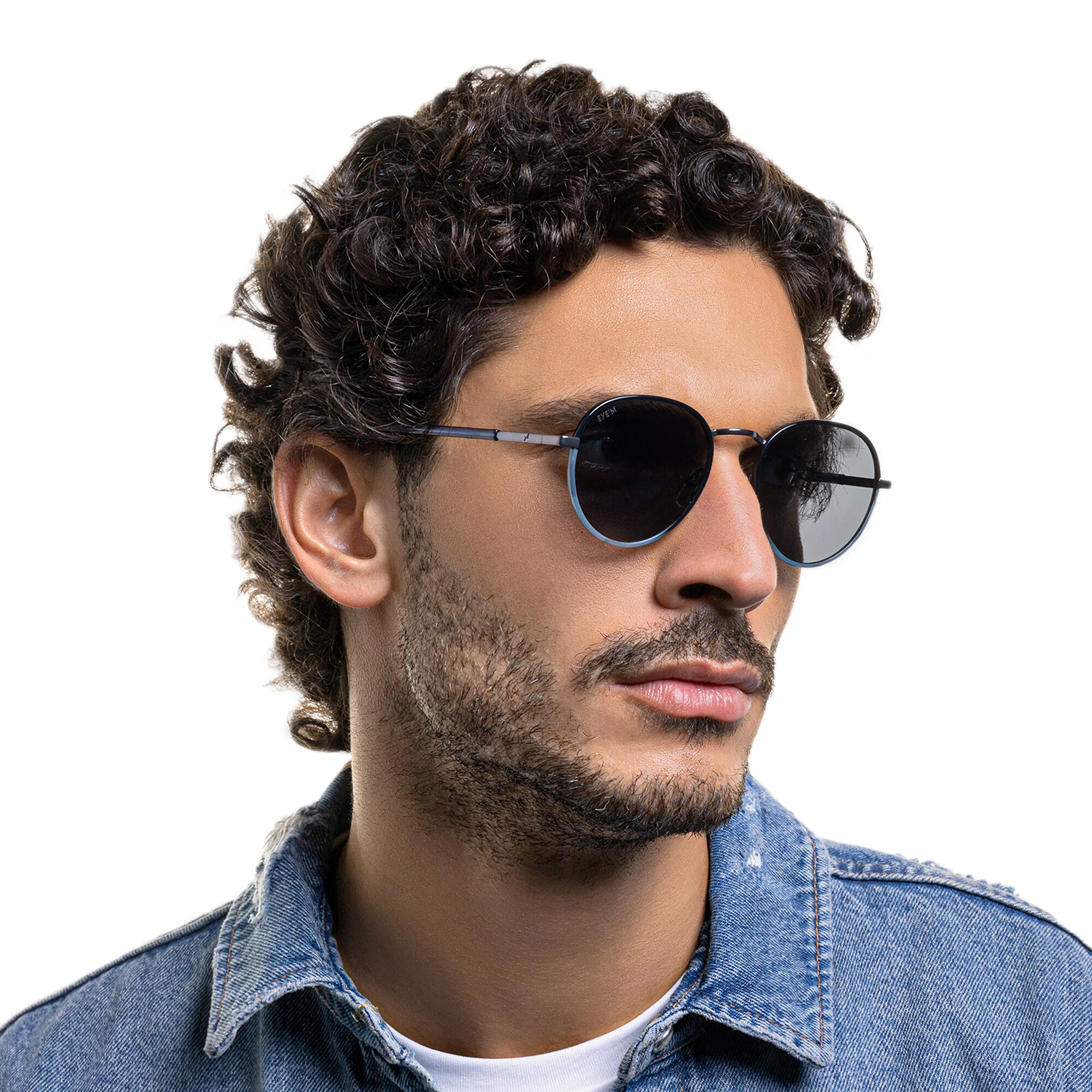 Shop EYE'M Round Sunglasses in Gunmetal online.