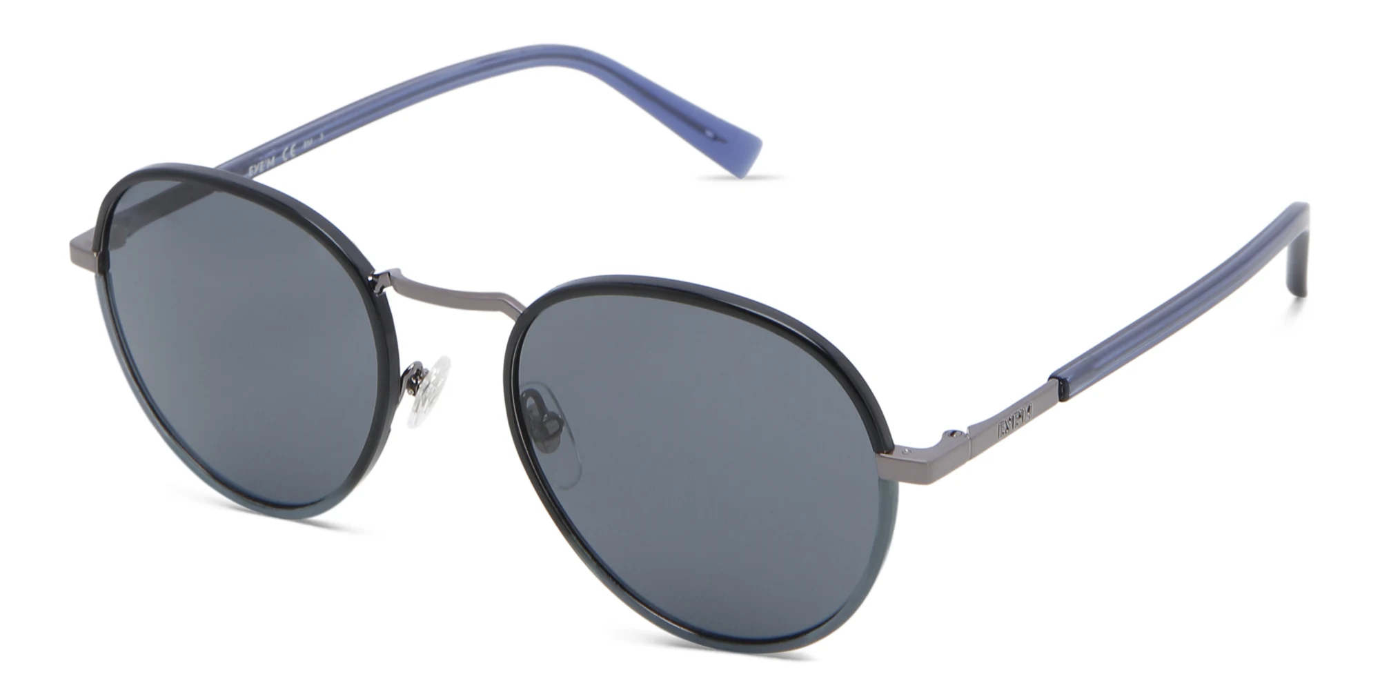 Shop EYE'M Round Sunglasses in Gunmetal online.