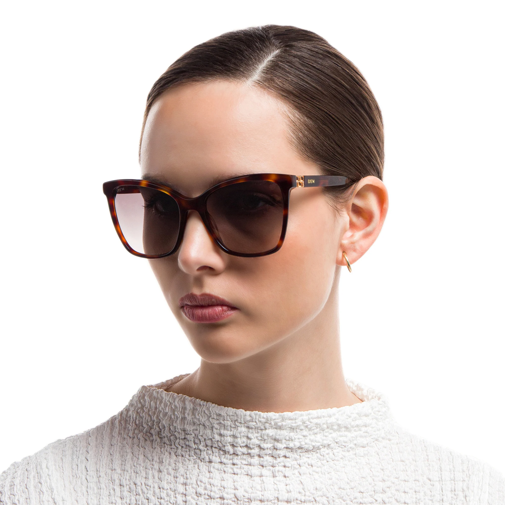 Shop EYE'M Cat Eye Sunglasses in Havana online.