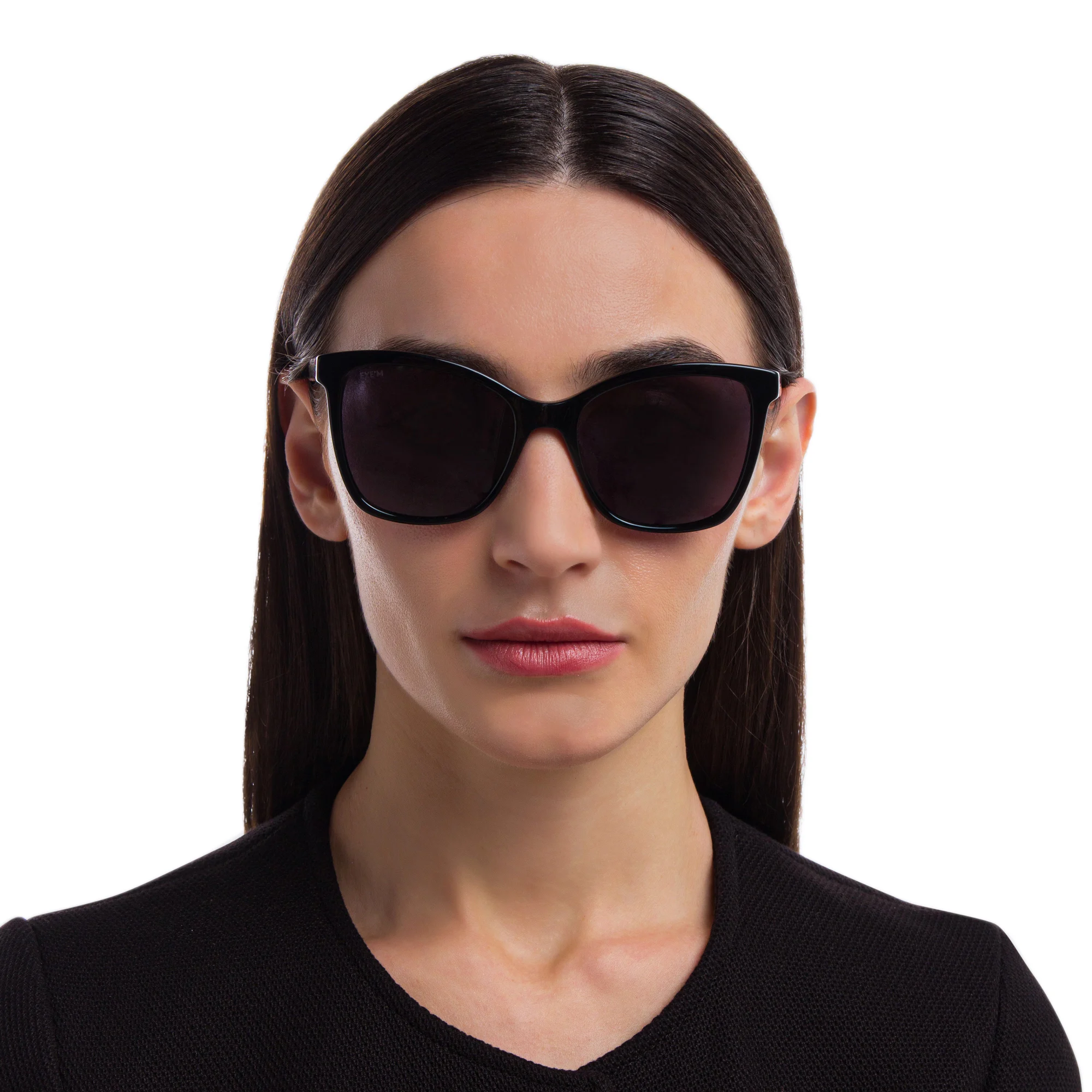 Shop EYE'M Cat Eye Sunglasses in Black online.