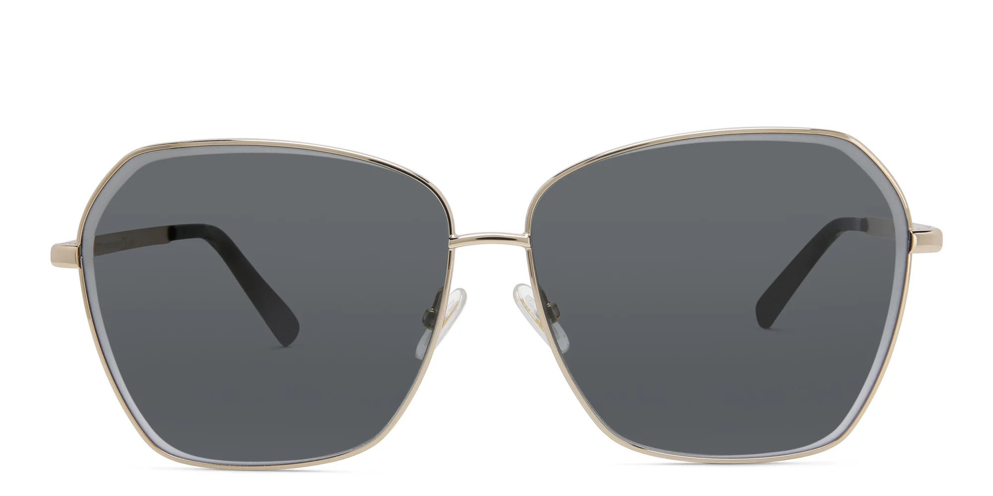 Shop EYE'M Wide Cat Eye Sunglasses in Gold online.