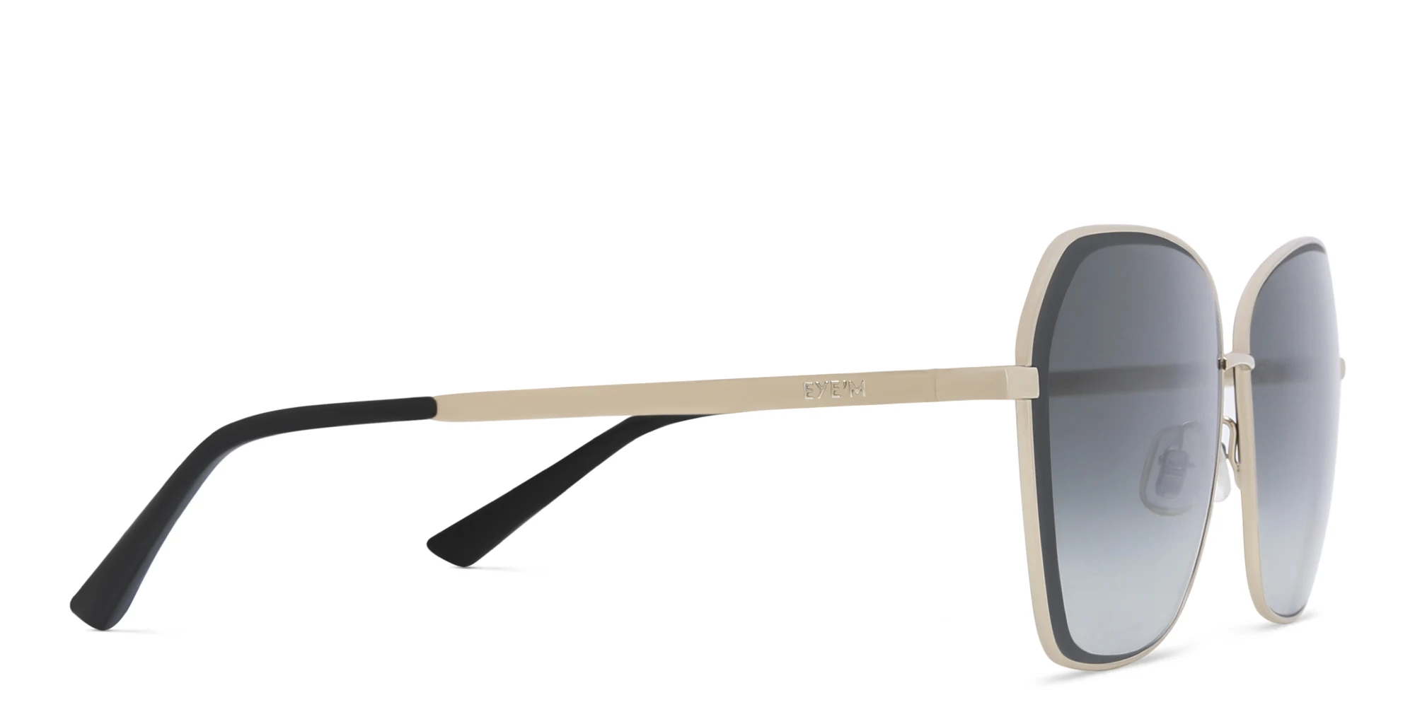 Shop EYE'M Wide Cat Eye Sunglasses in Gold online.