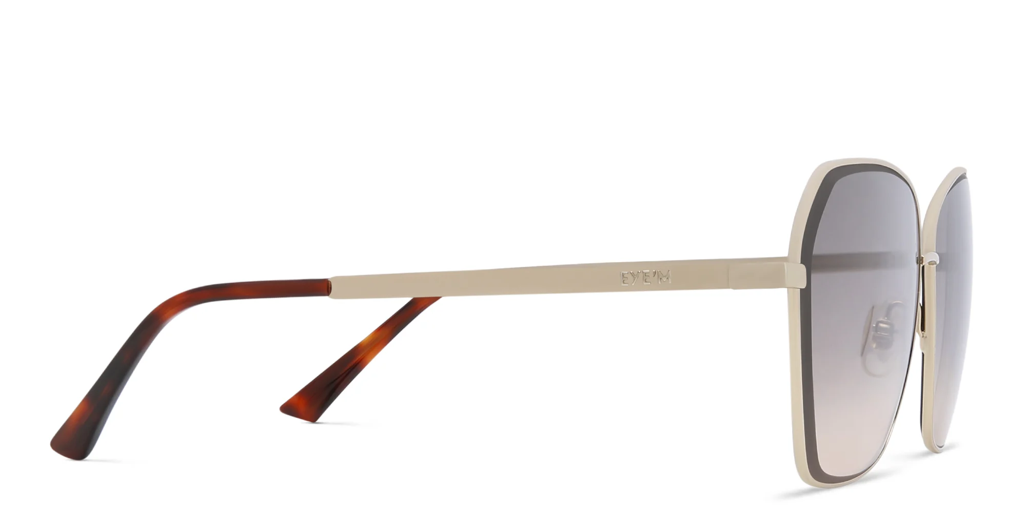 Shop EYE'M Wide Cat Eye Sunglasses in Gold online.