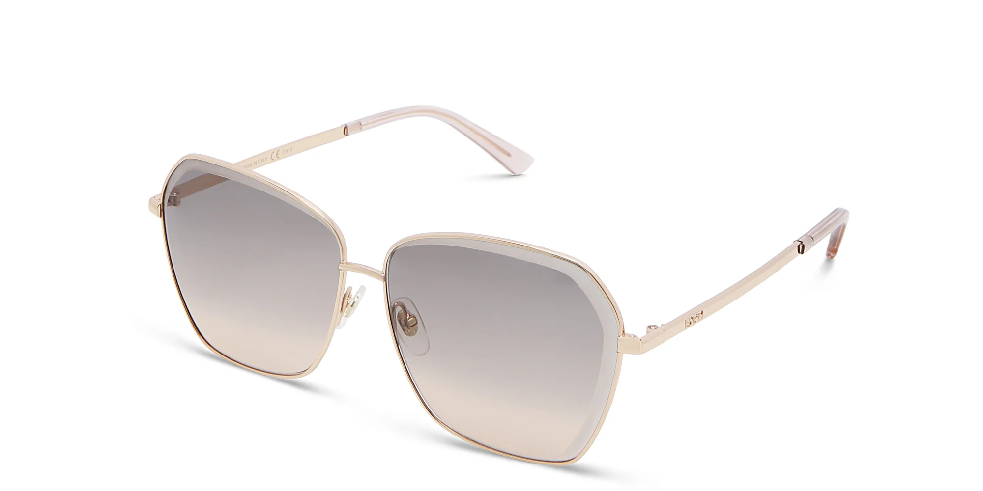 Shop EYE'M Wide Cat Eye Sunglasses in Rose Gold online.