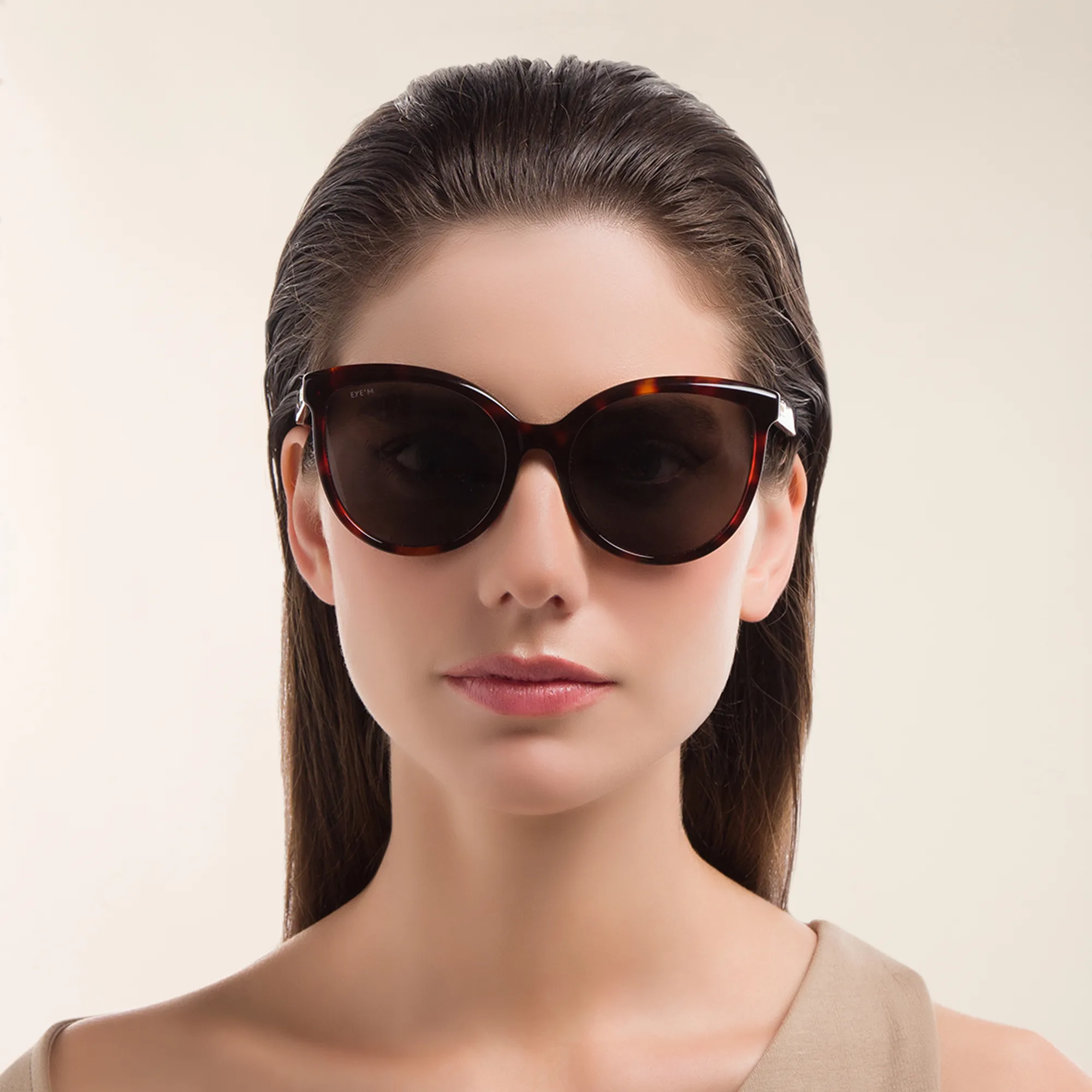 Shop EYE'M Cat Eye Sunglasses in Havana online.