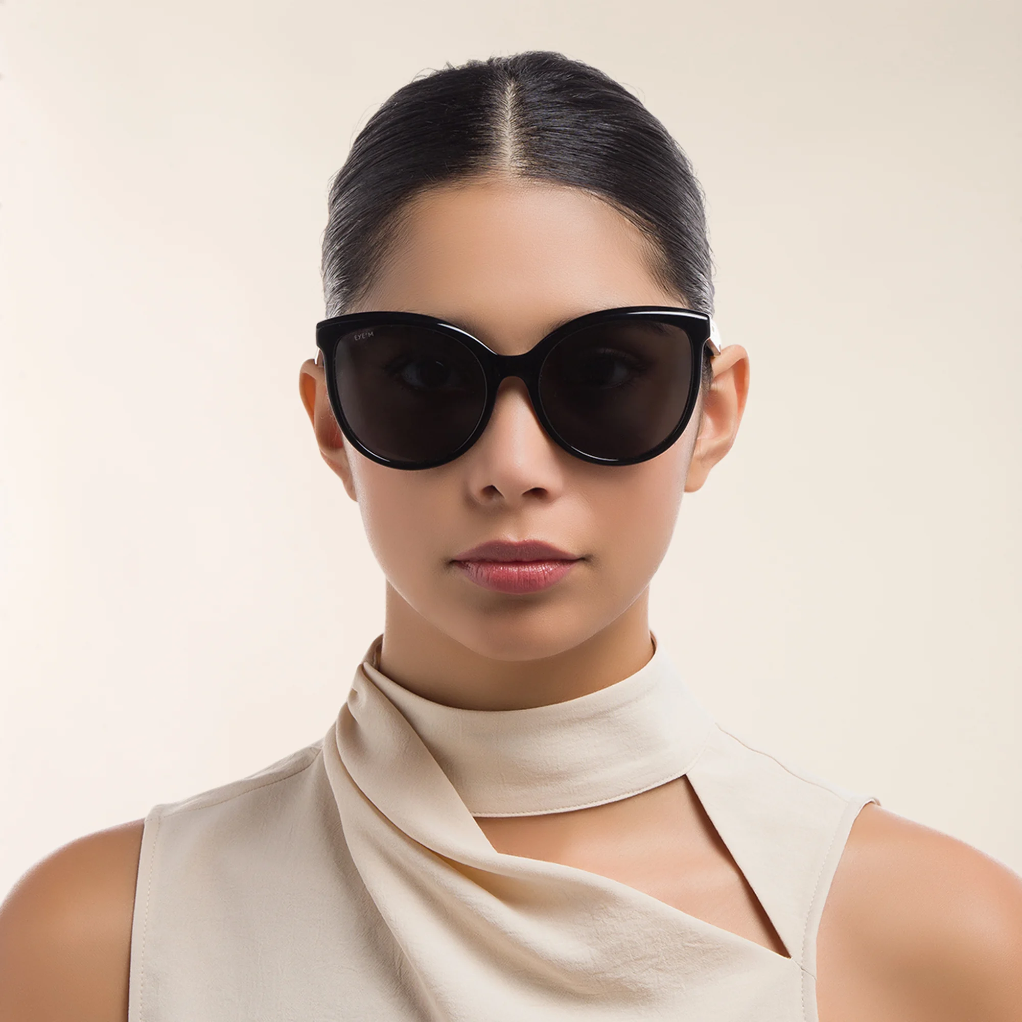 Shop EYE'M Cat Eye Sunglasses in Black online.
