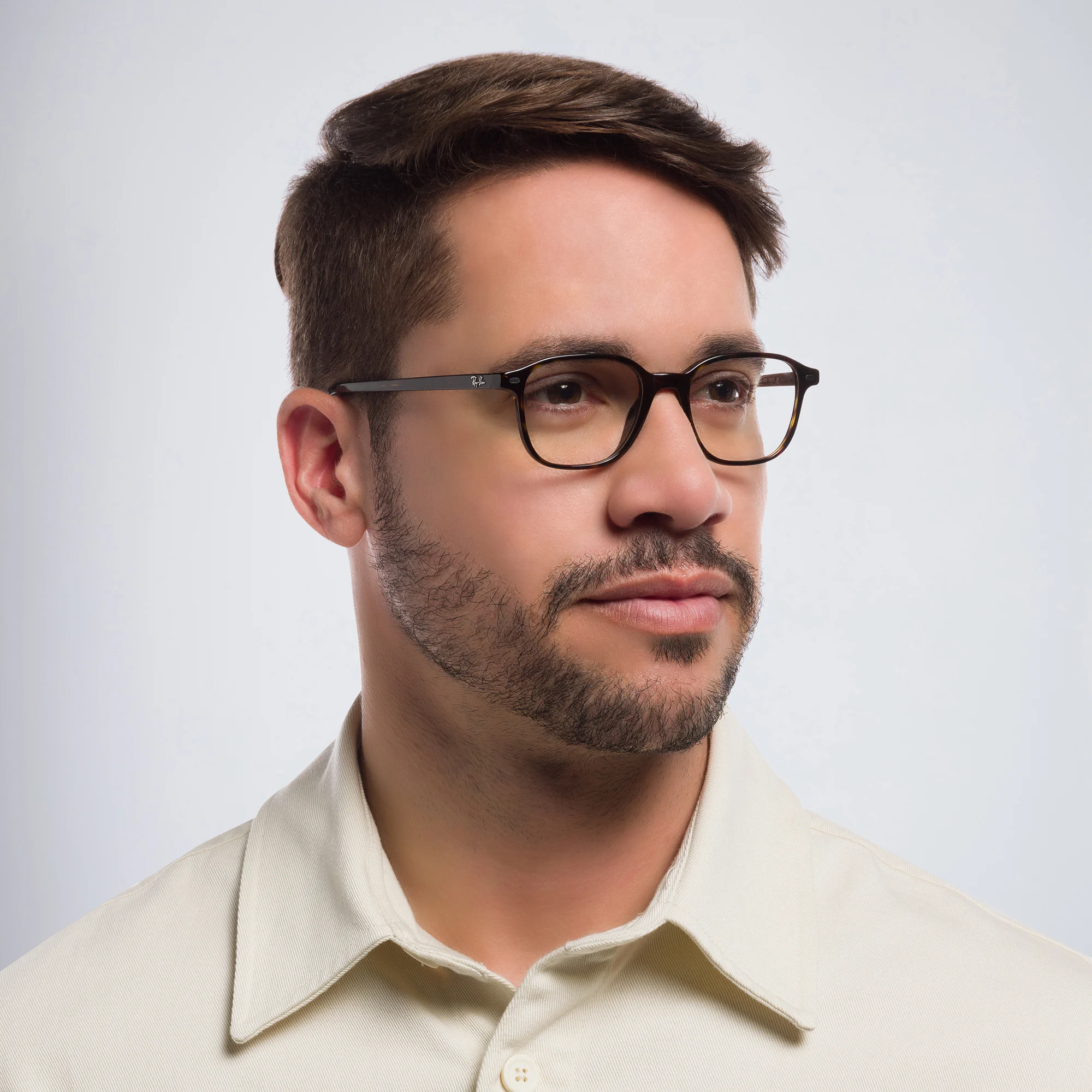 Shop Ray-Ban Leonard Square Eyeglasses in Havana online.