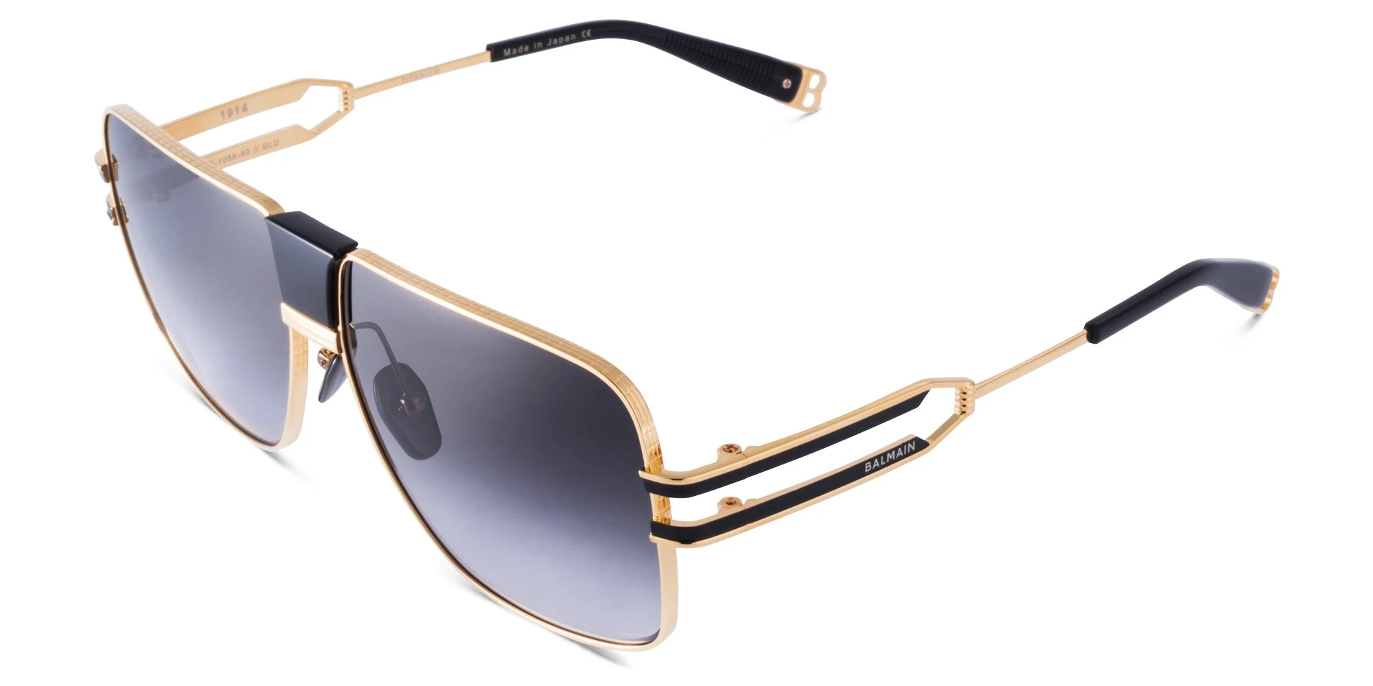 Shop BALMAIN 1914 Unisex Aviator Sunglasses in Gold online.