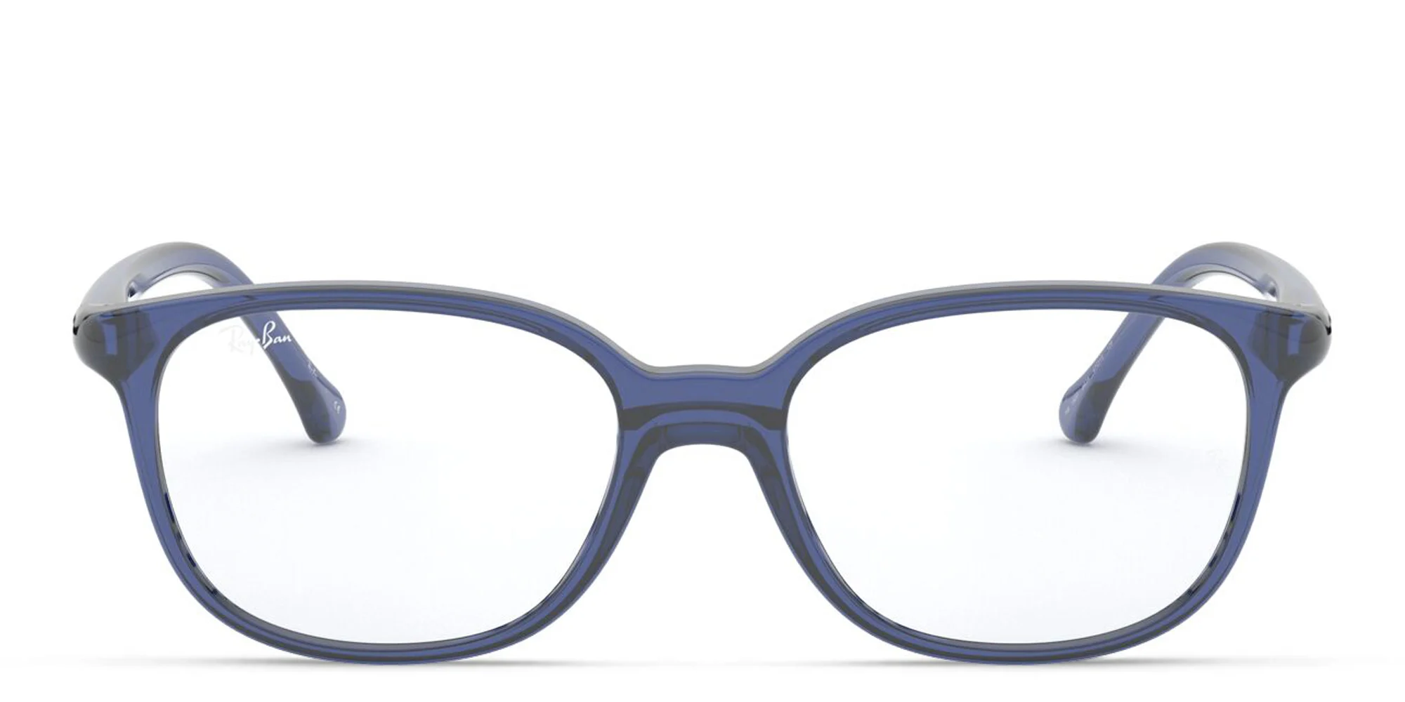 Shop Ray-Ban Junior Kids Square Eyeglasses in Transparent Blue online.