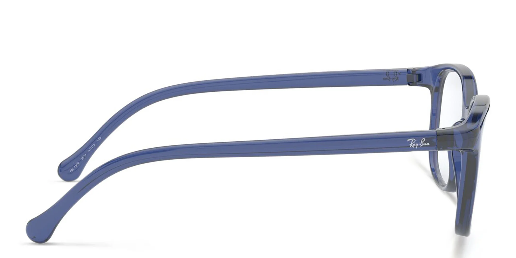 Shop Ray-Ban Junior Kids Square Eyeglasses in Transparent Blue online.