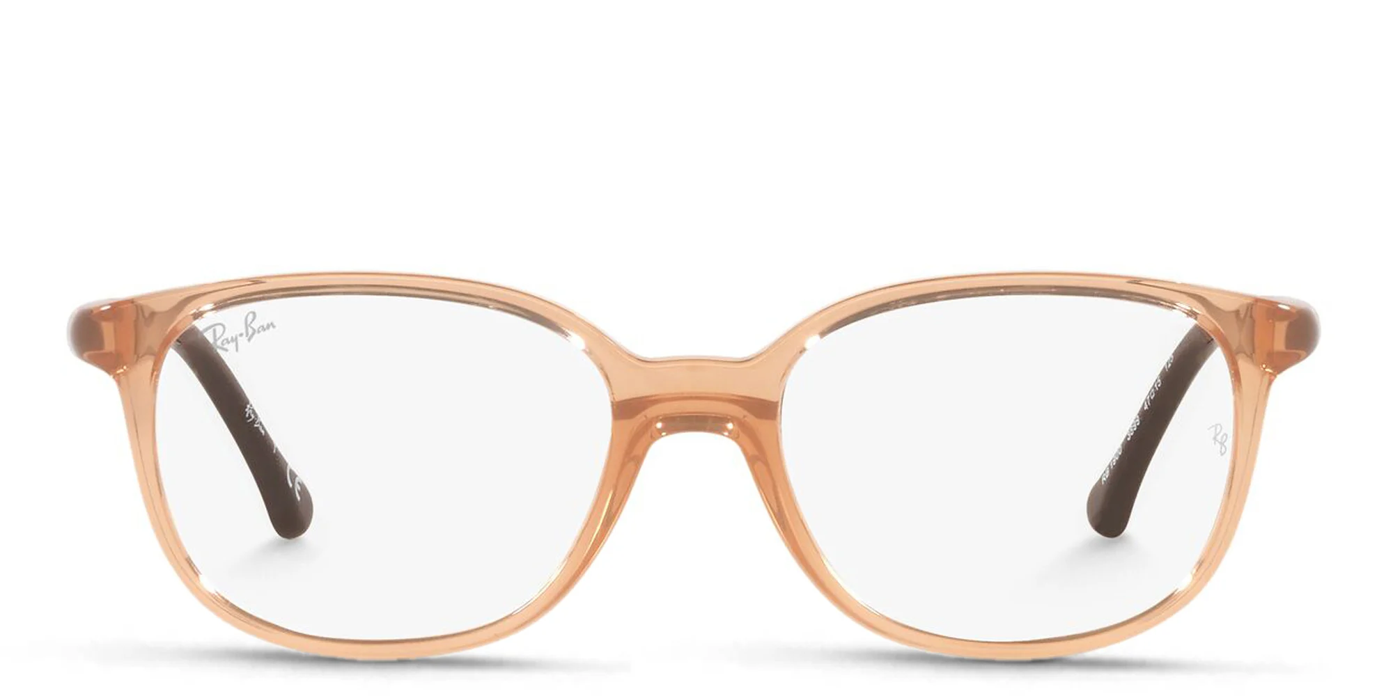 Shop Ray-Ban Junior Kids Square Eyeglasses in Transparent Brown online.