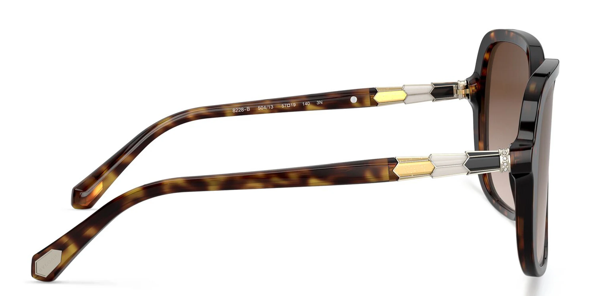 Shop BVLGARI Square Sunglasses in Havana online.