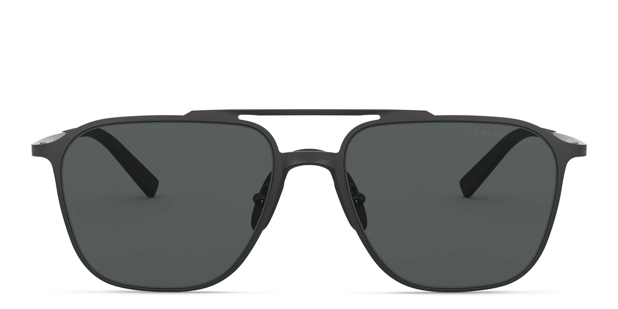 Shop GIORGIO ARMANI Square Sunglasses in Matte Black online.