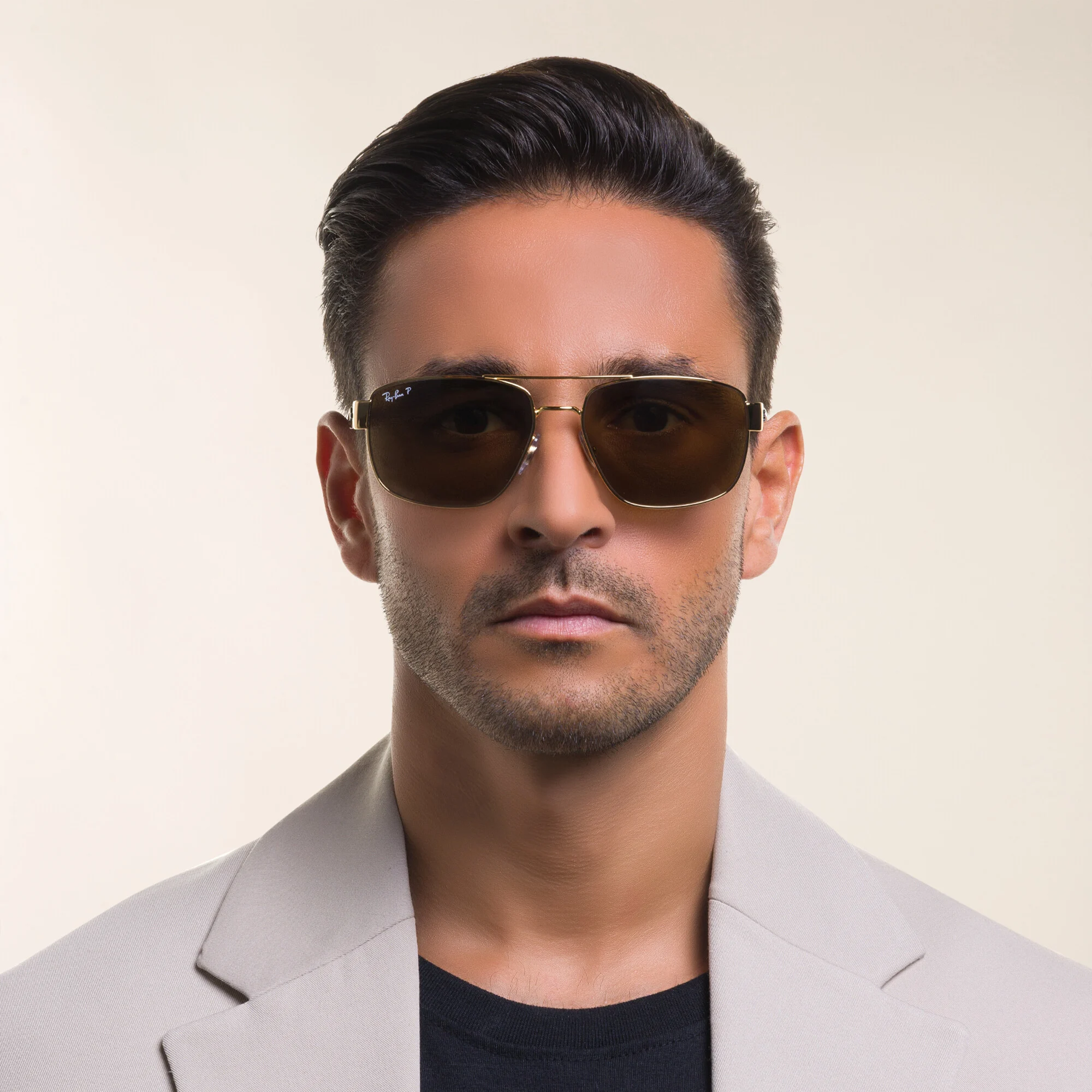 Shop Ray-Ban Irregular Sunglasses in Gold online.