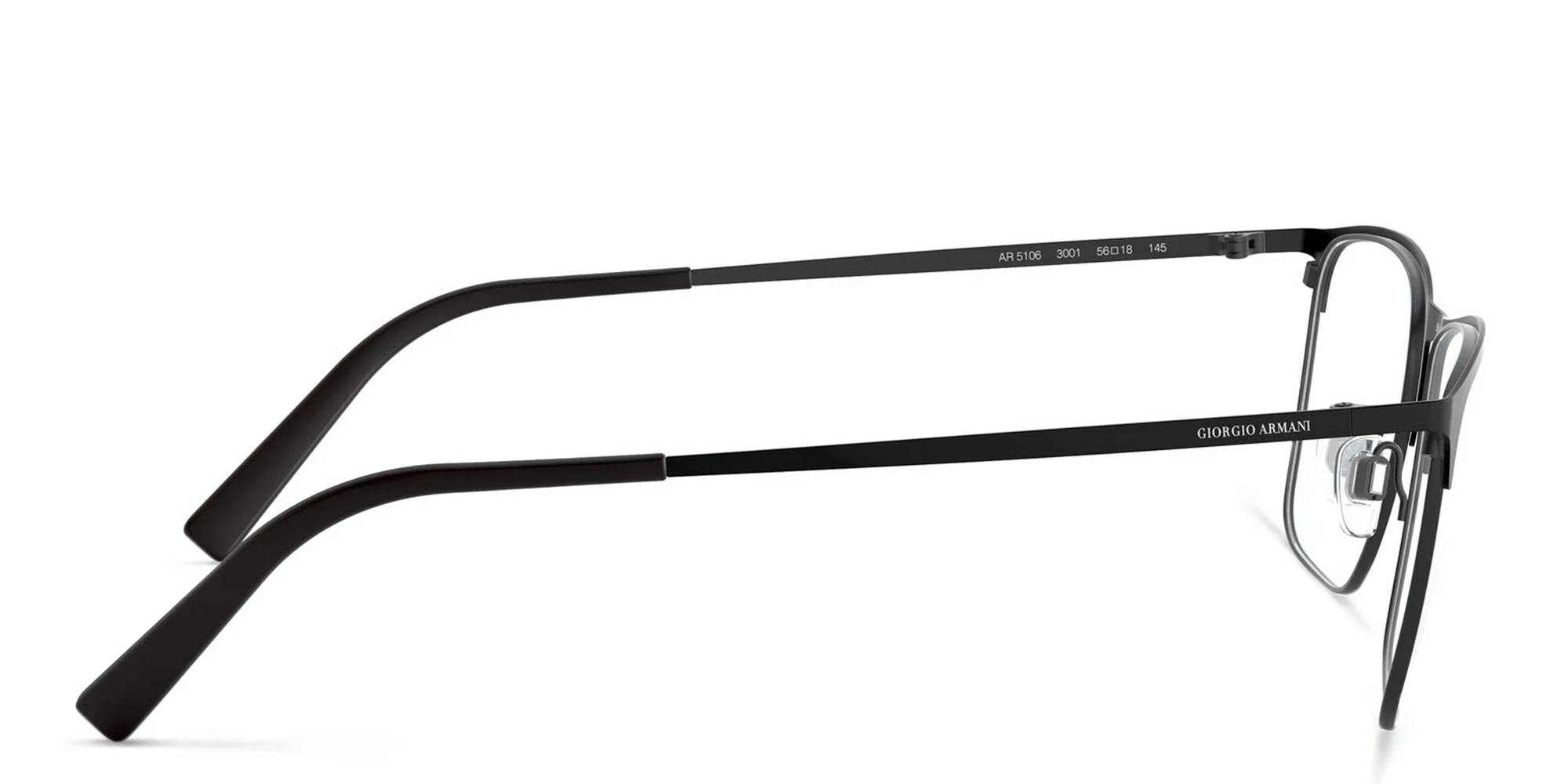 تسوق نظارة طبية مستطيلة جورجو أرماني بلون Matte Black أونلاين.
