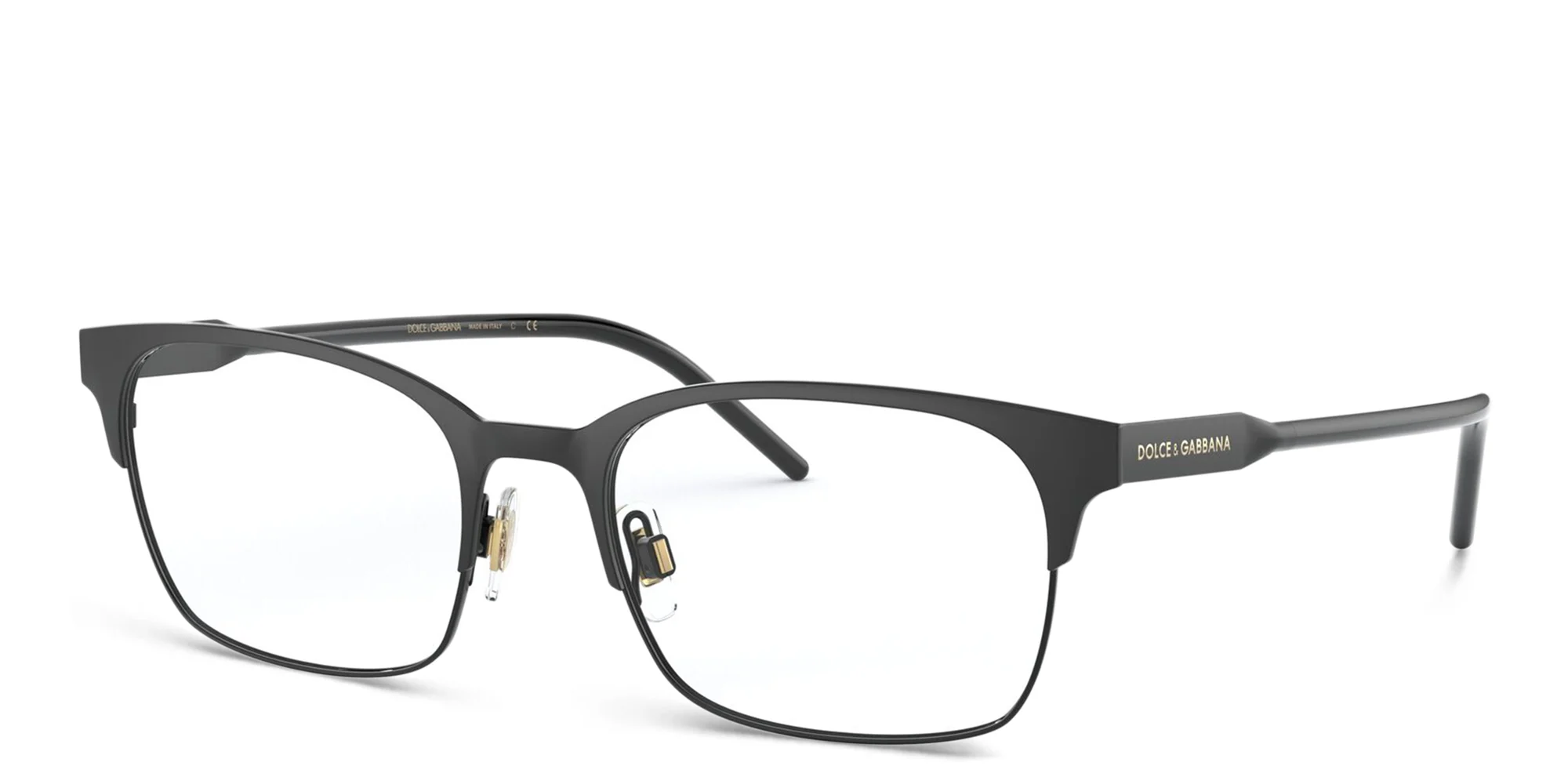 Shop Dolce & Gabbana Rectangle Eyeglasses in Black online.