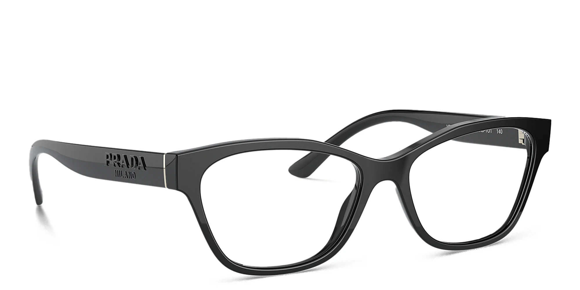 Shop PRADA Rectangle Eyeglasses in Black online.