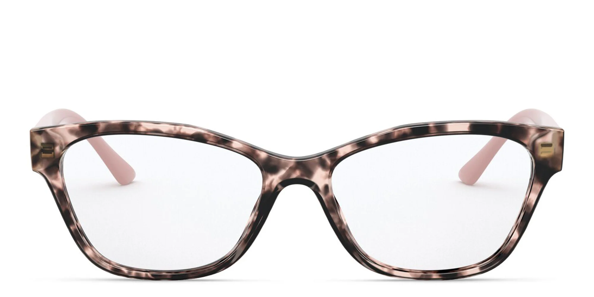 Shop PRADA Rectangle Eyeglasses in Havana Pink online.